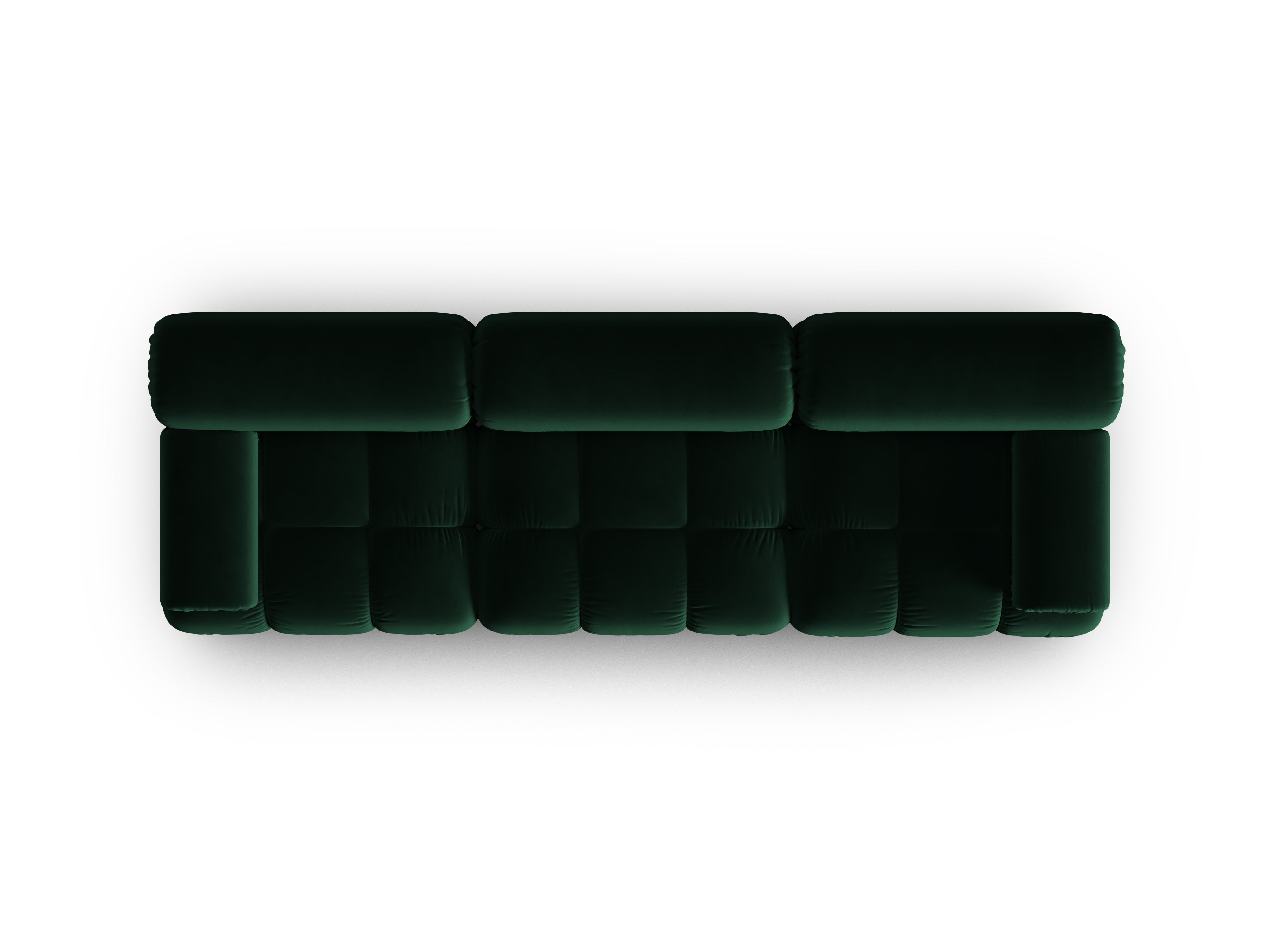 Sofa sametová 3-osobová CORTINA lahvově zelená
