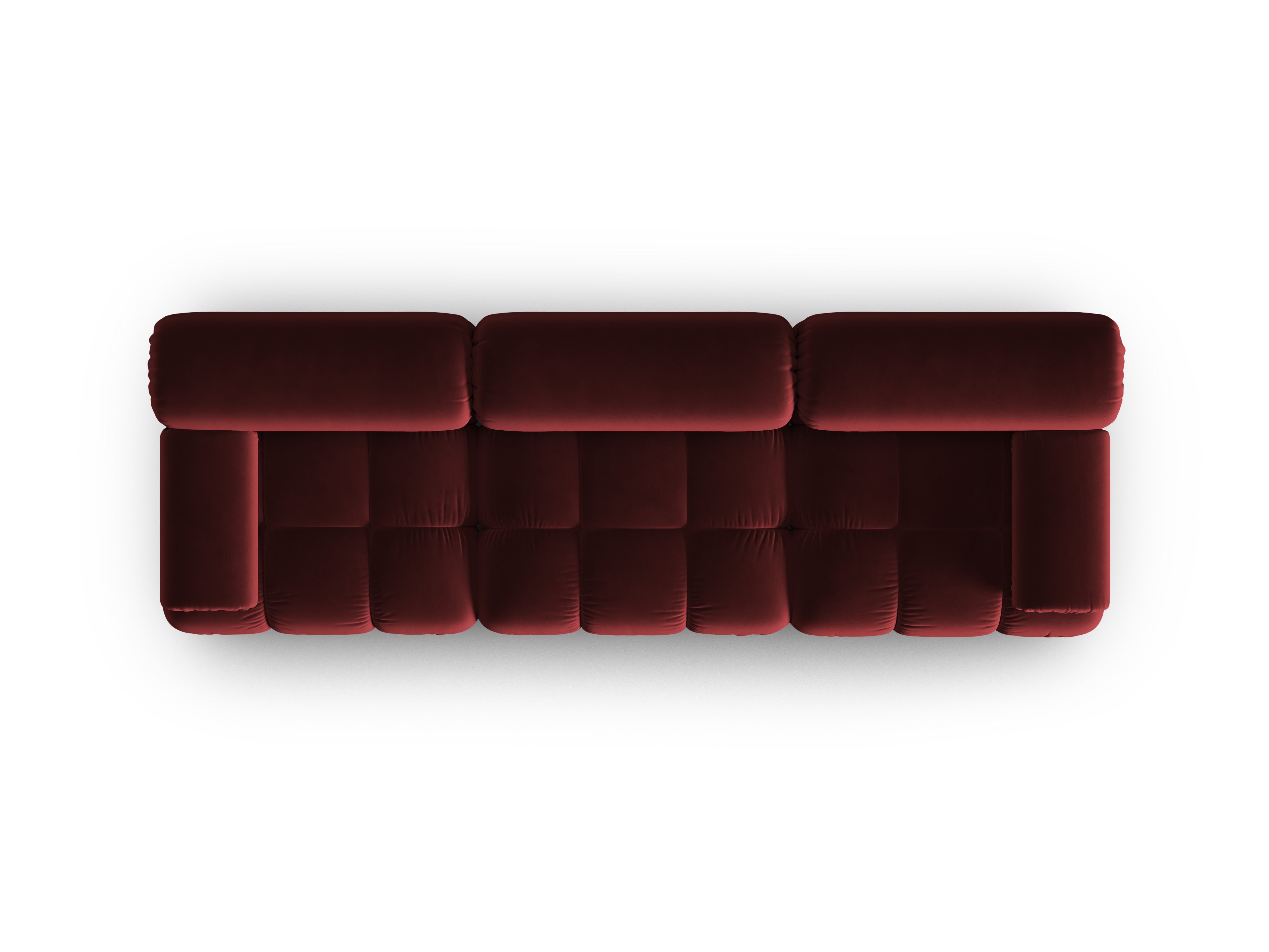 CORTINA 3-Seater Velvet Sofa in Wine Red