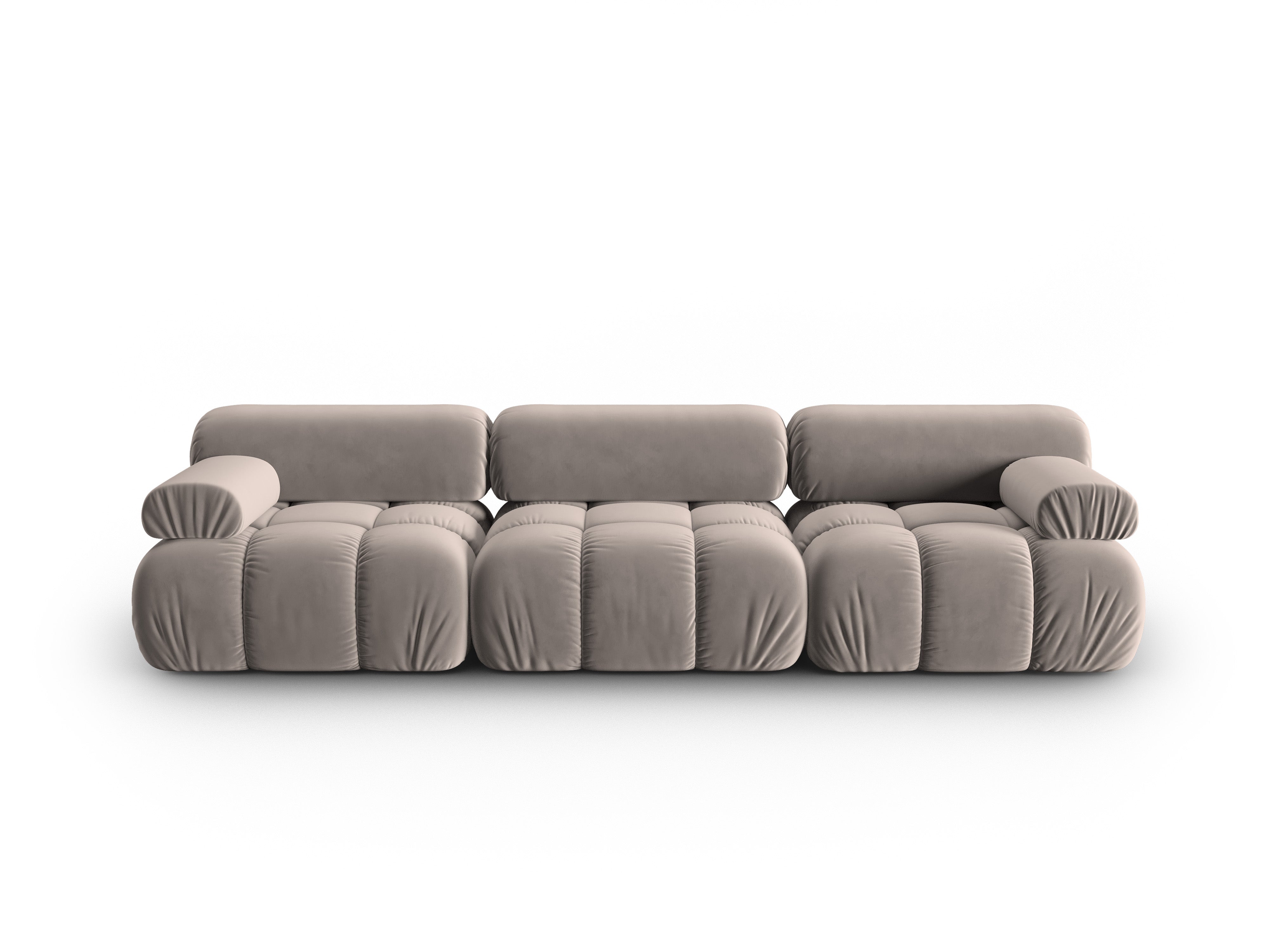 Cappuccino Velvet 3-Seater Sofa CORTINA