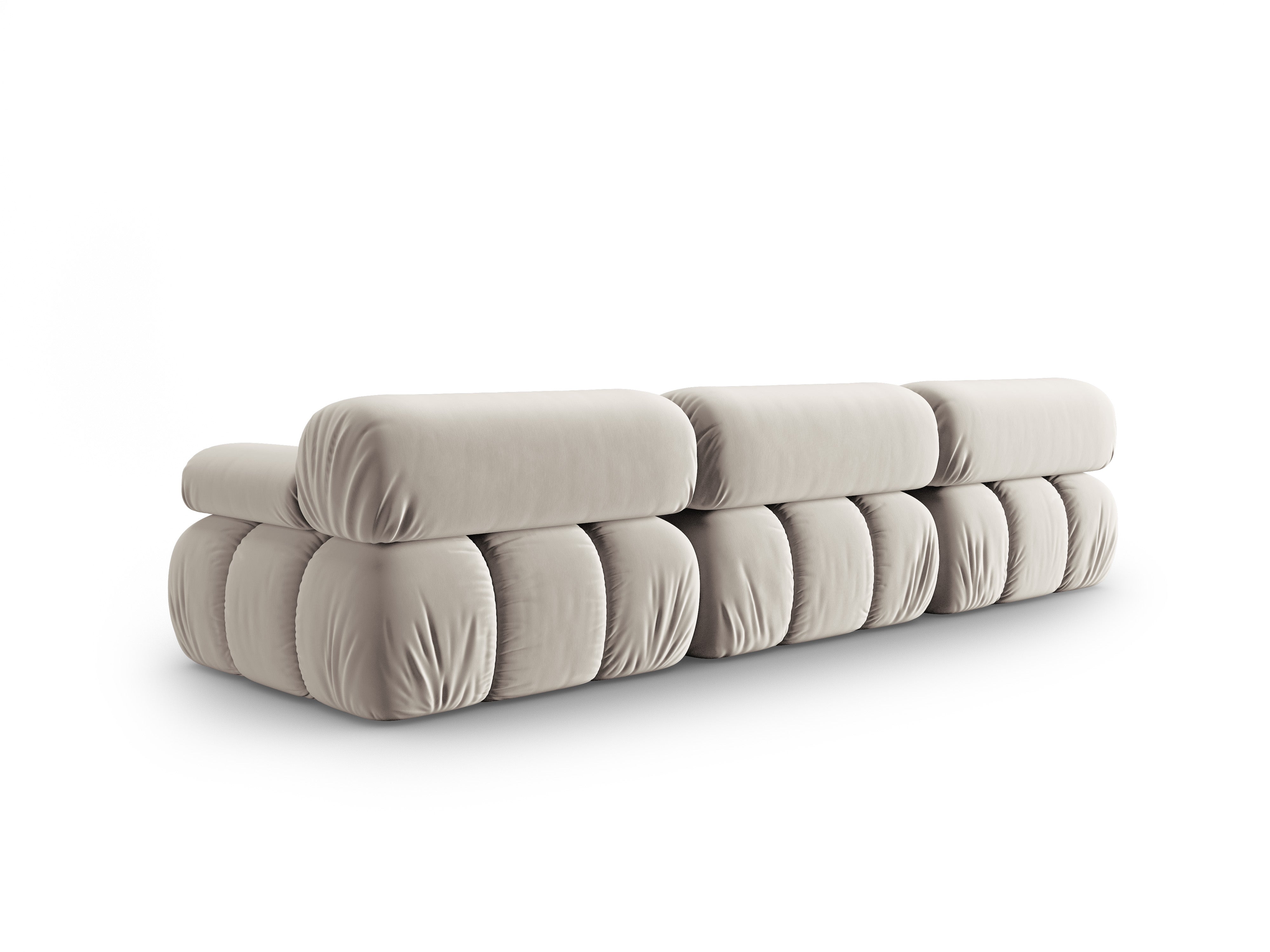 Sofa sametová 3-osobová CORTINA béžová