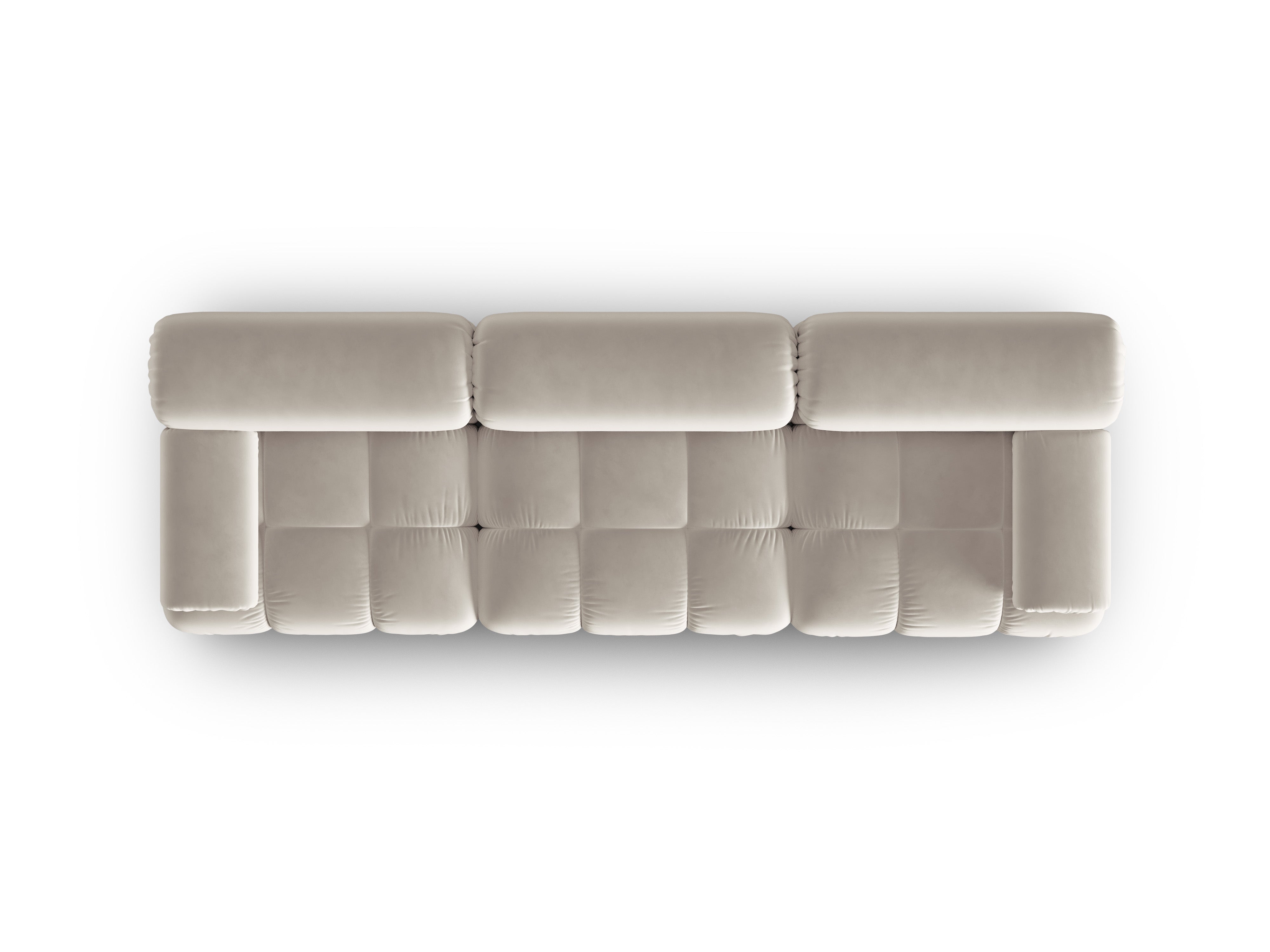 Sofa sametová 3-osobová CORTINA béžová