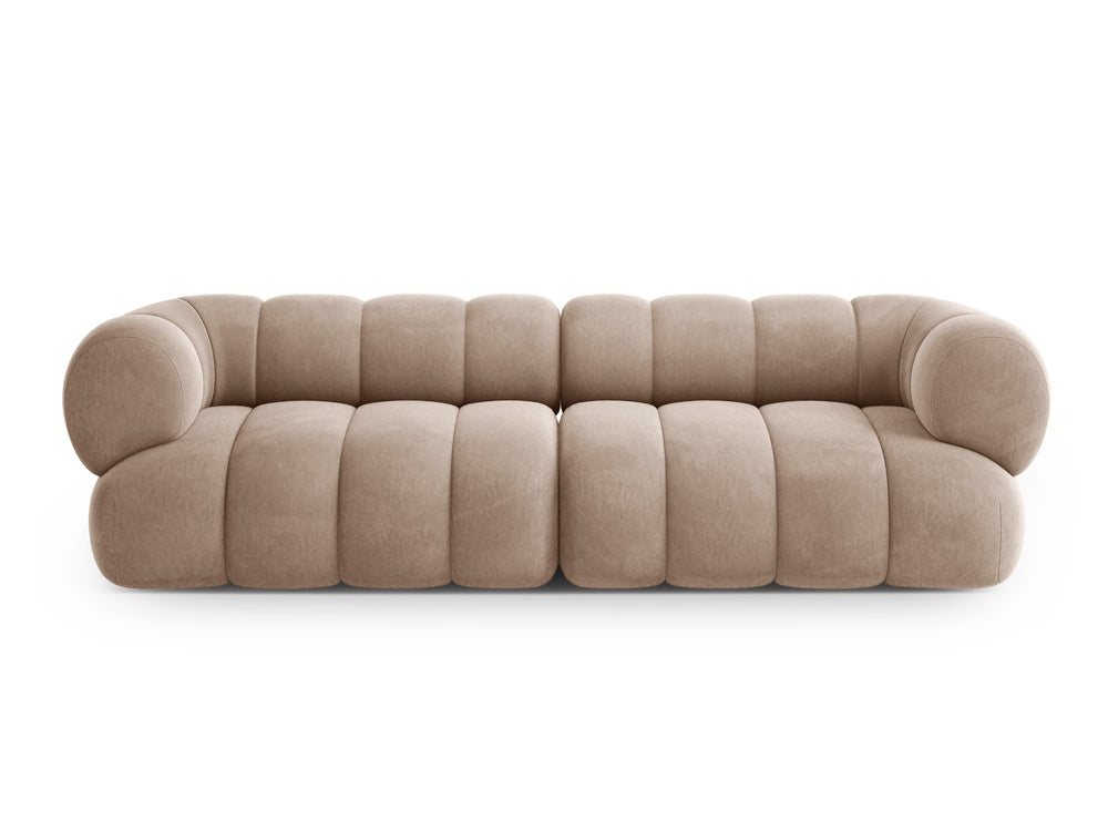 Velvet sofa for 4 people KOGE dark beige