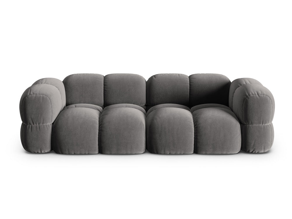 Sofa pro 4 osoby sametová LORETTO šedá