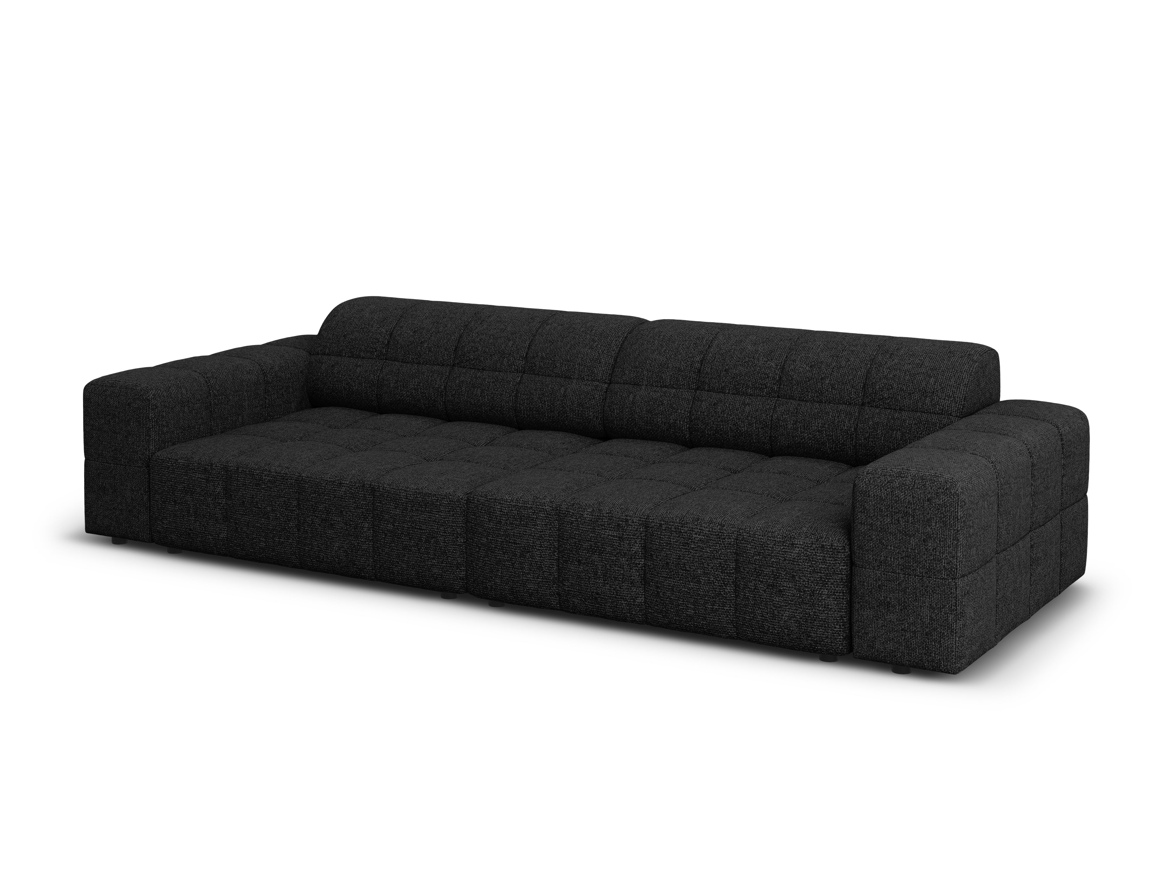 Sofa 4-osobowa CHICAGO czarny szenil do salonu – Cosmopolitan Design