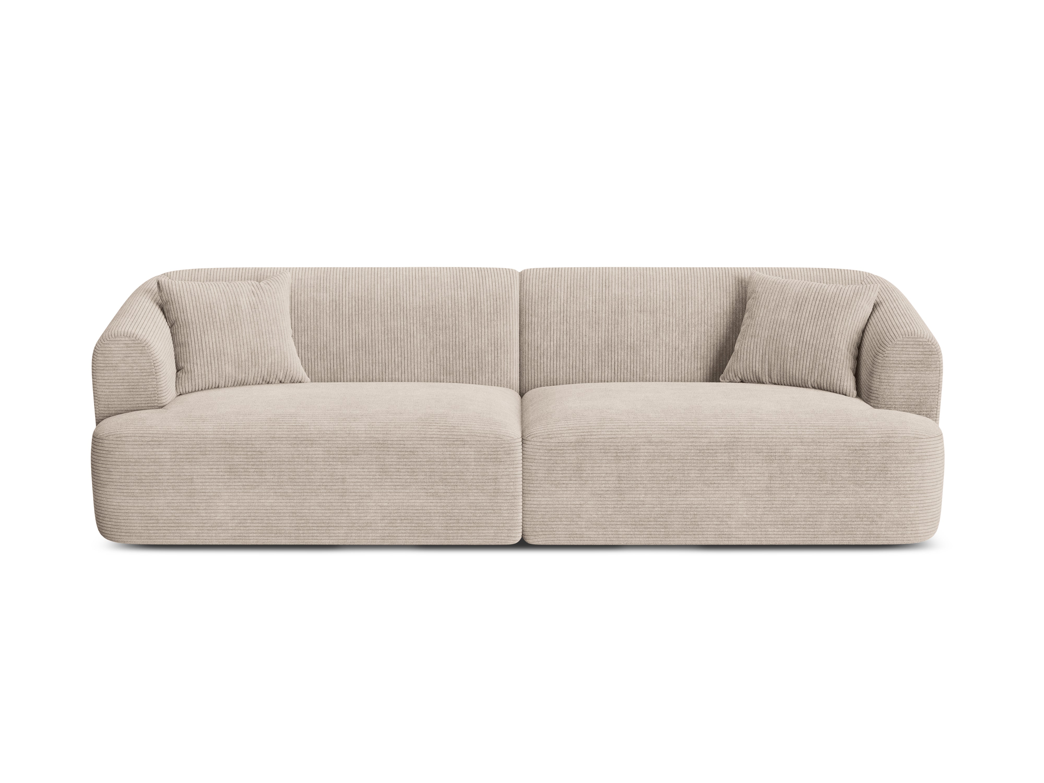 4-seater CAMPI beige corduroy sofa