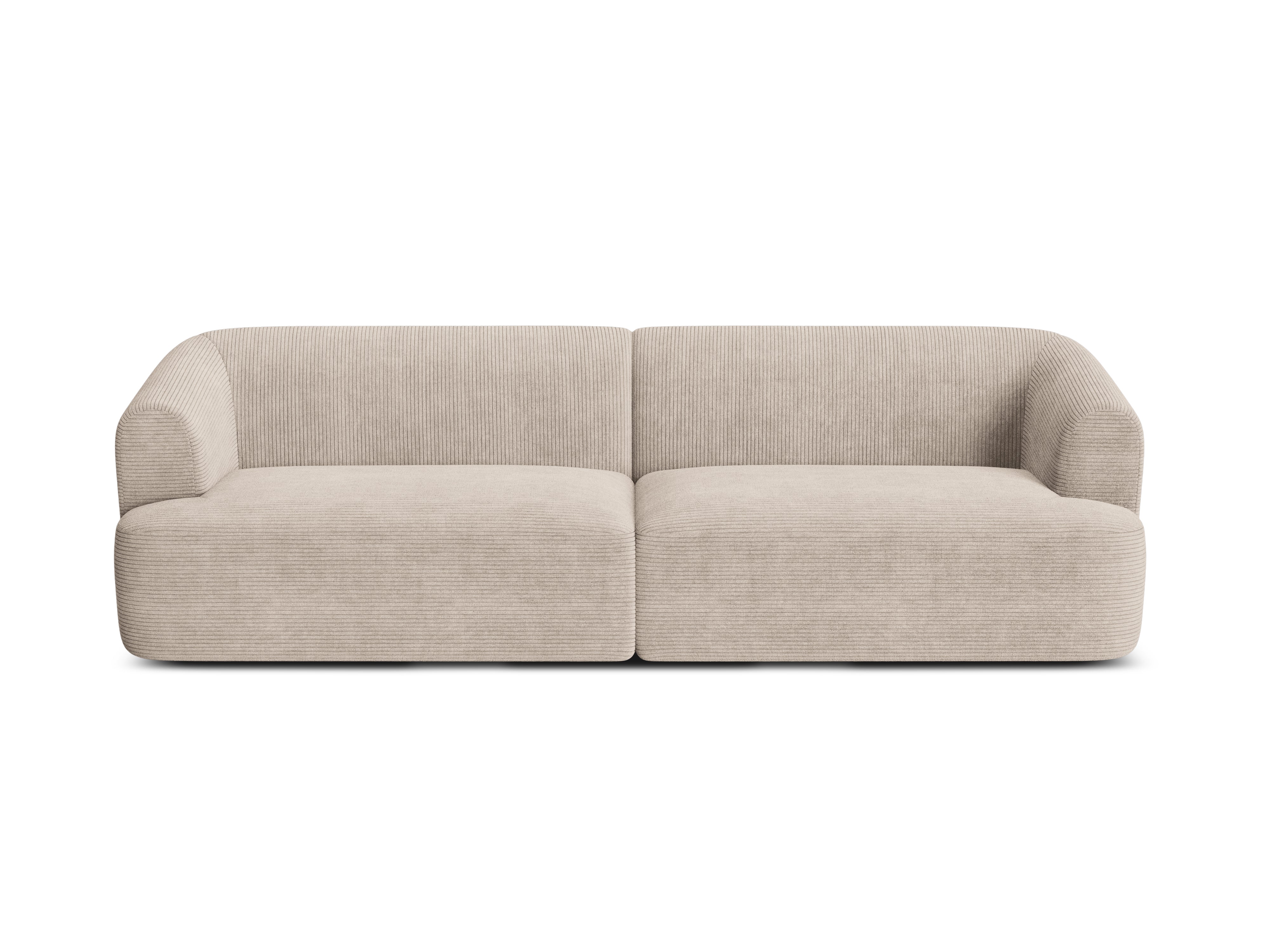 4-seater CAMPI beige corduroy sofa