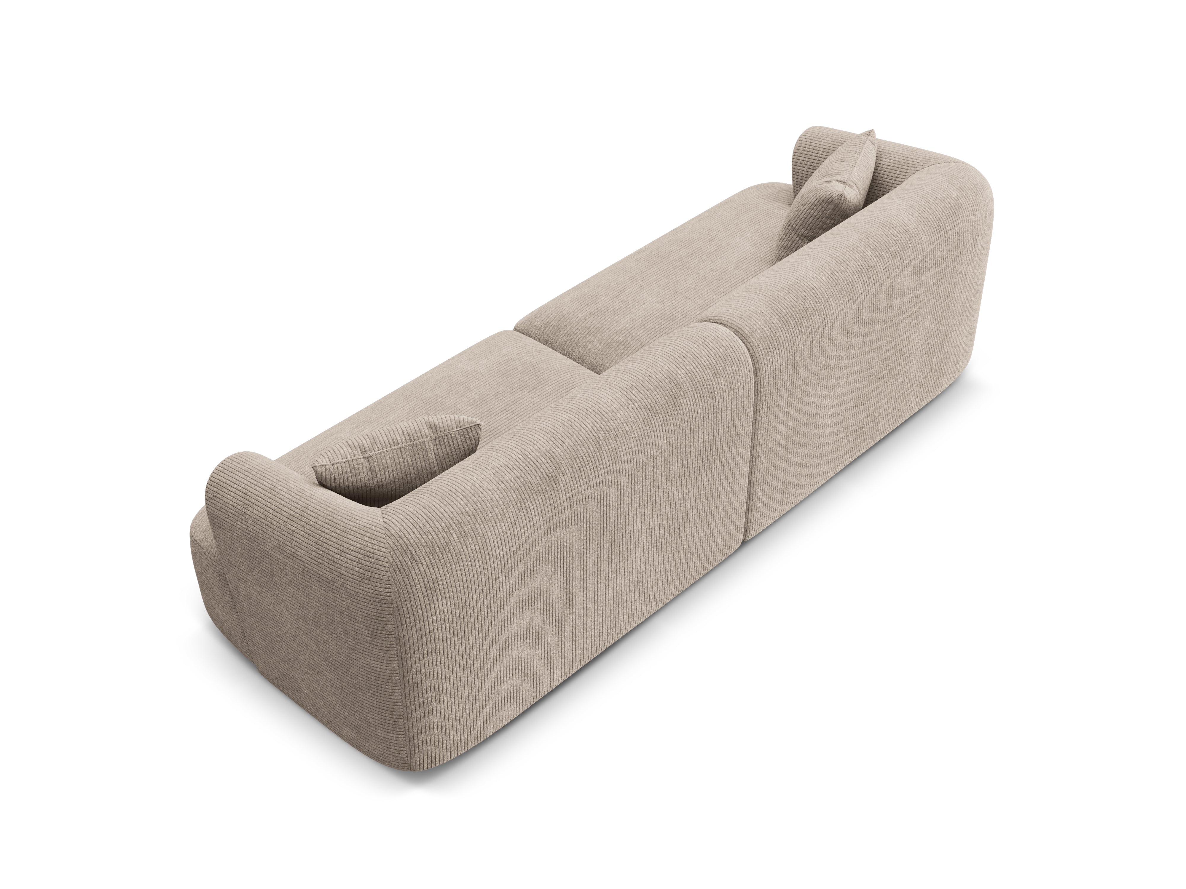 4-seater CAMPI beige corduroy sofa
