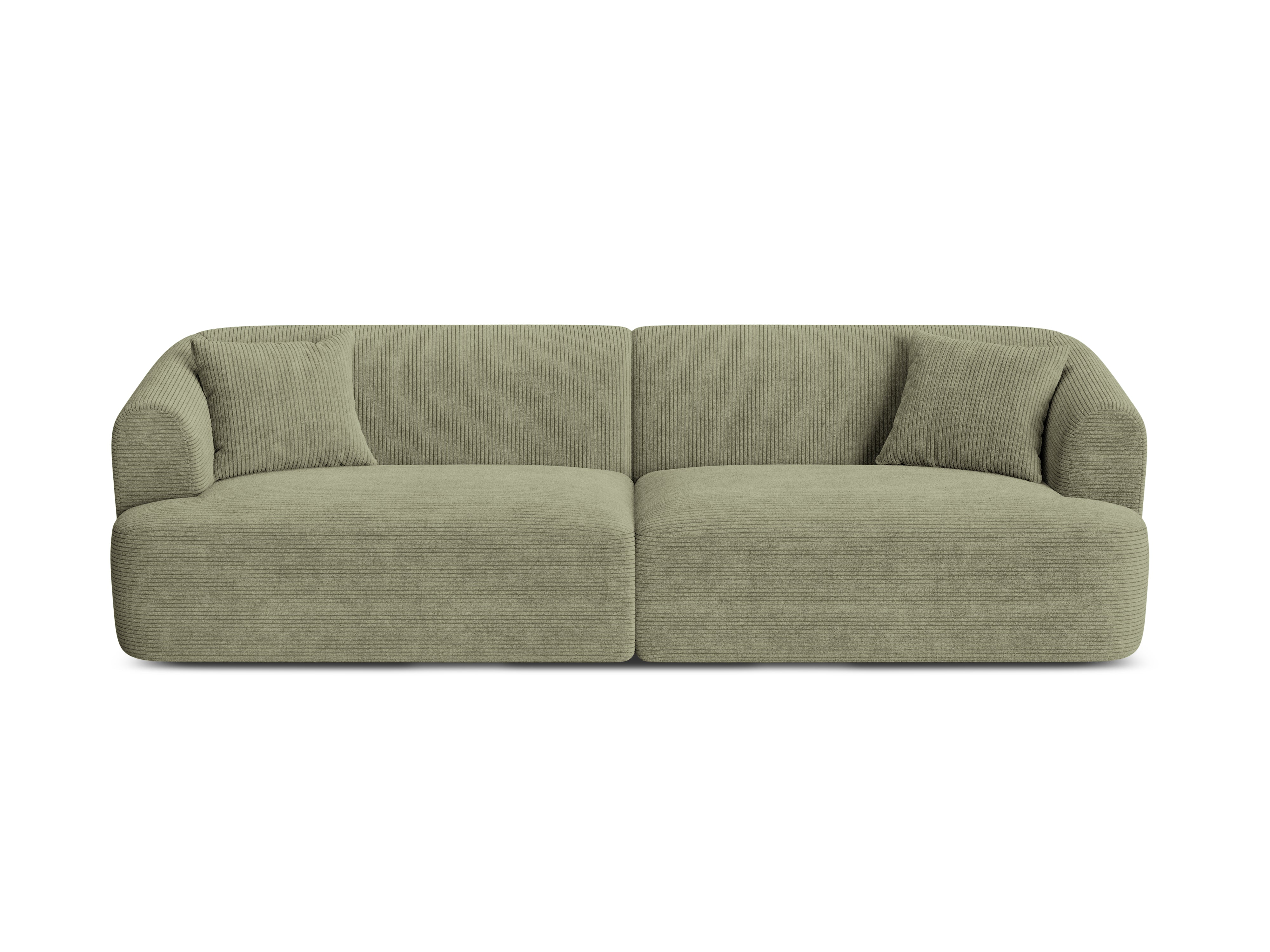 4-seater CAMPI green corduroy sofa