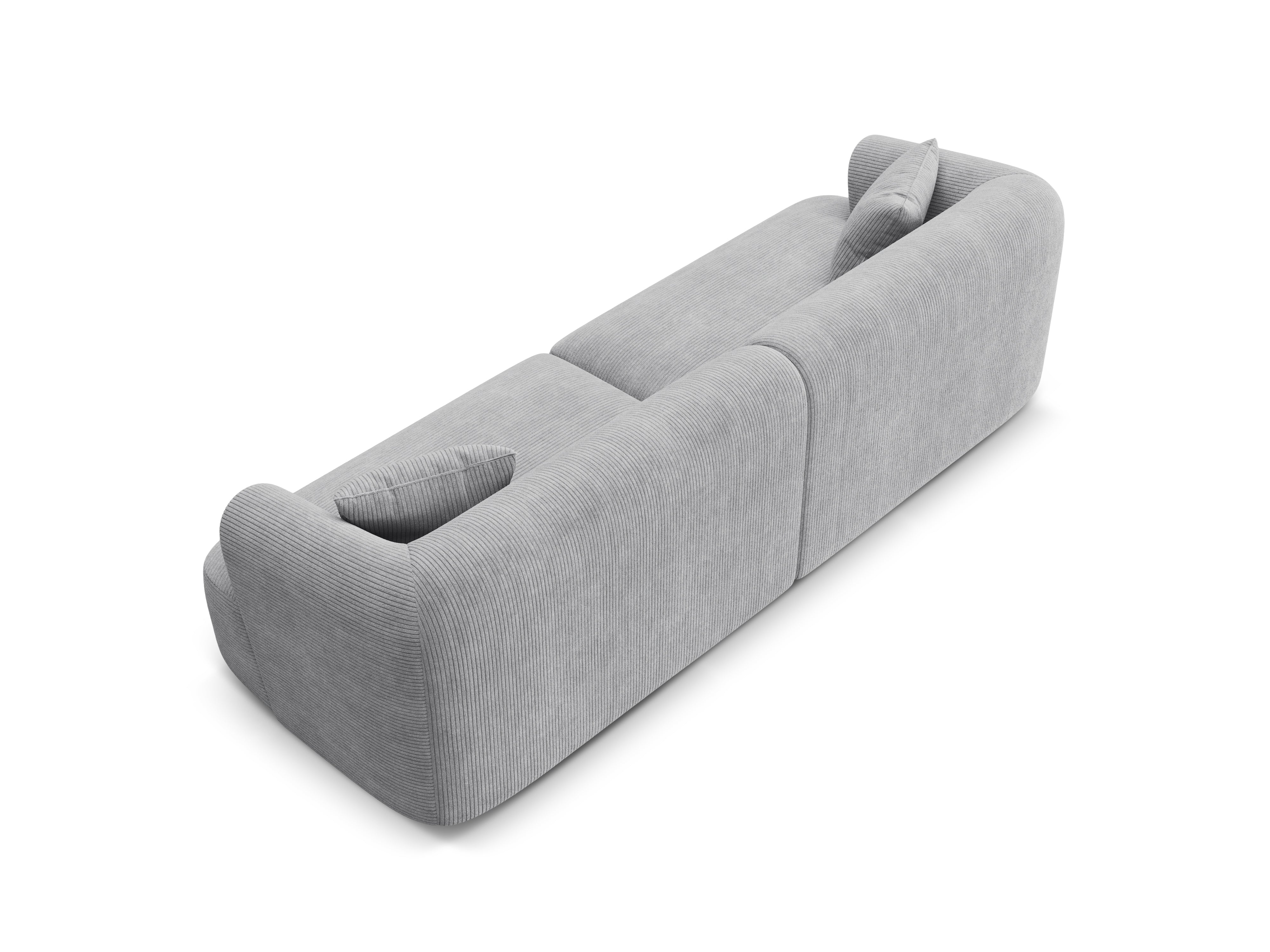 Pohovka pro 4 osoby CAMPI světle šedý kordurovým materiálem