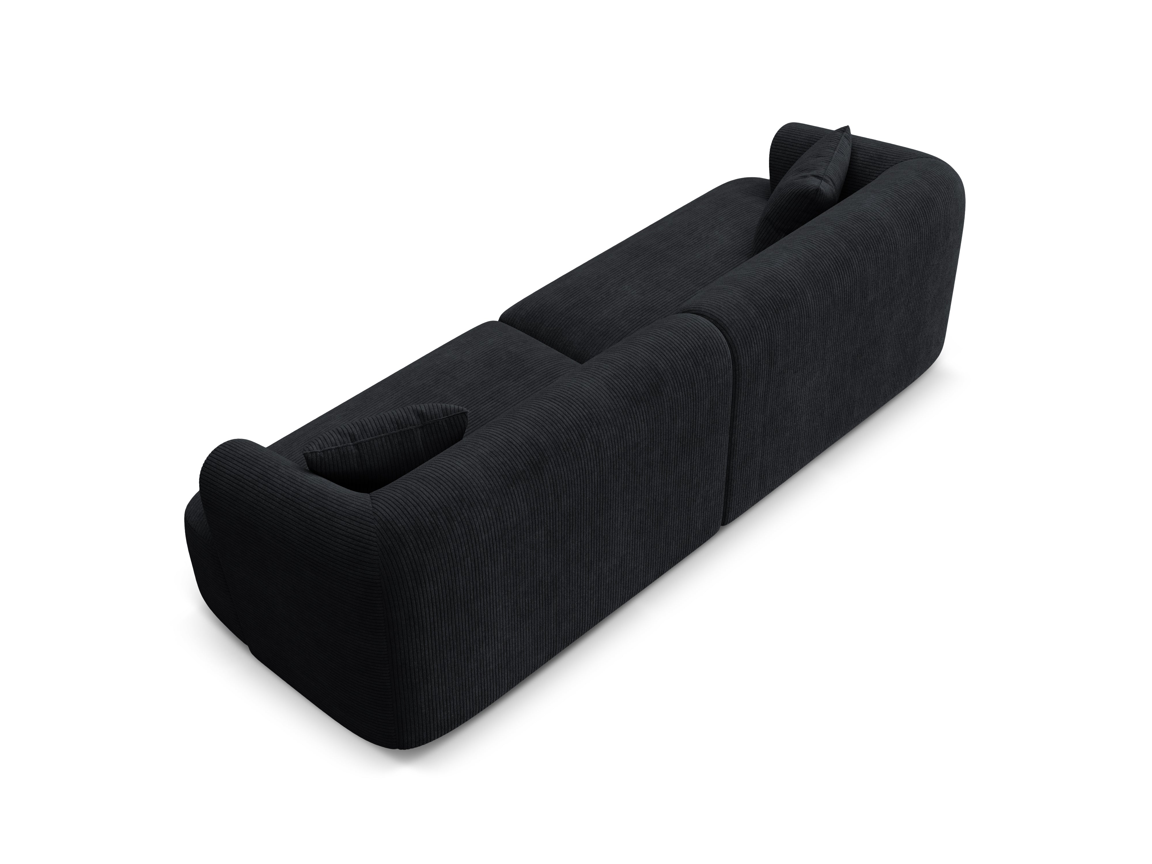 4-seater Sofa CAMPI black corduroy