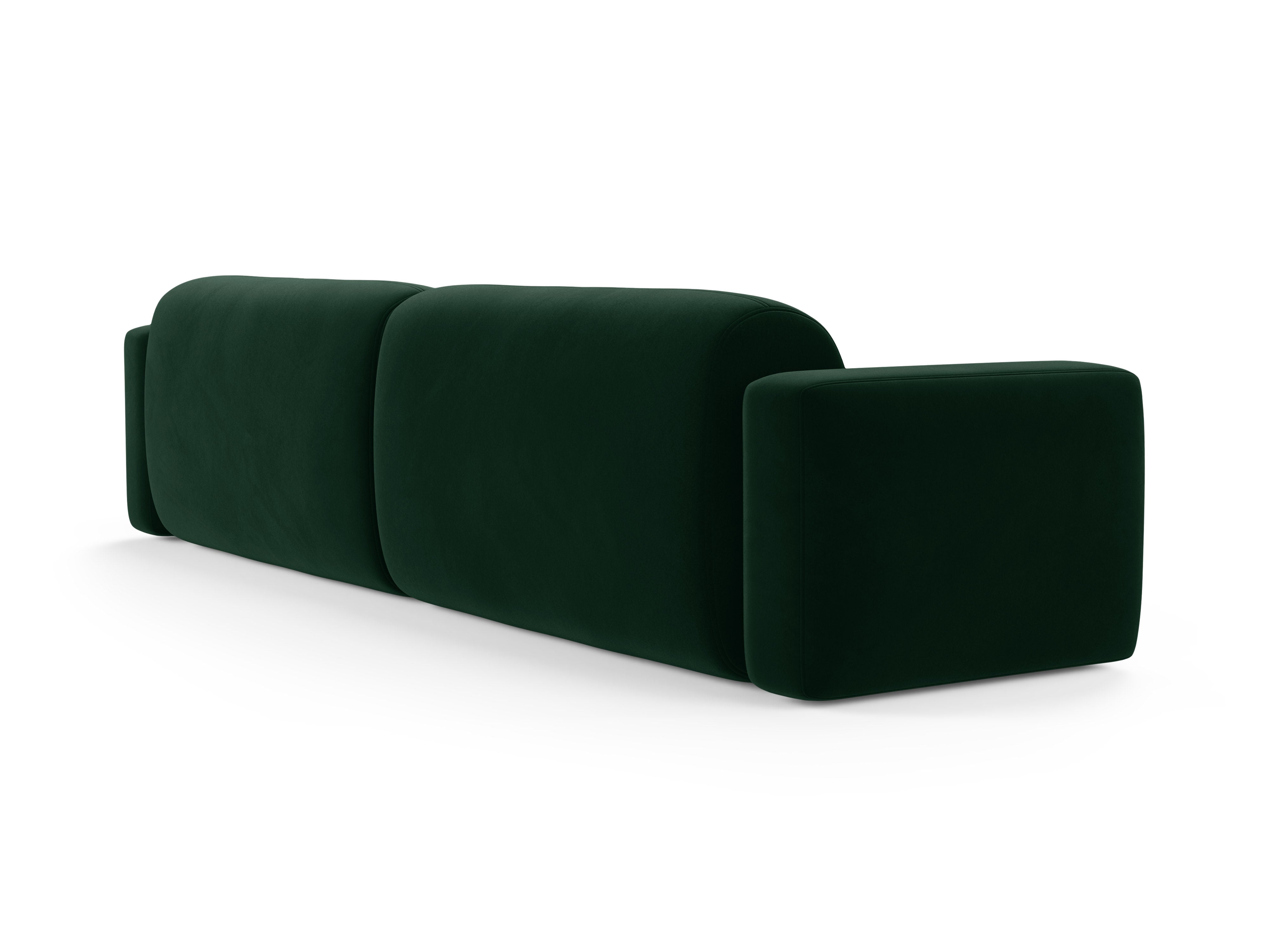 Sofa sametová 4-osobová STRINO lahvově zelená
