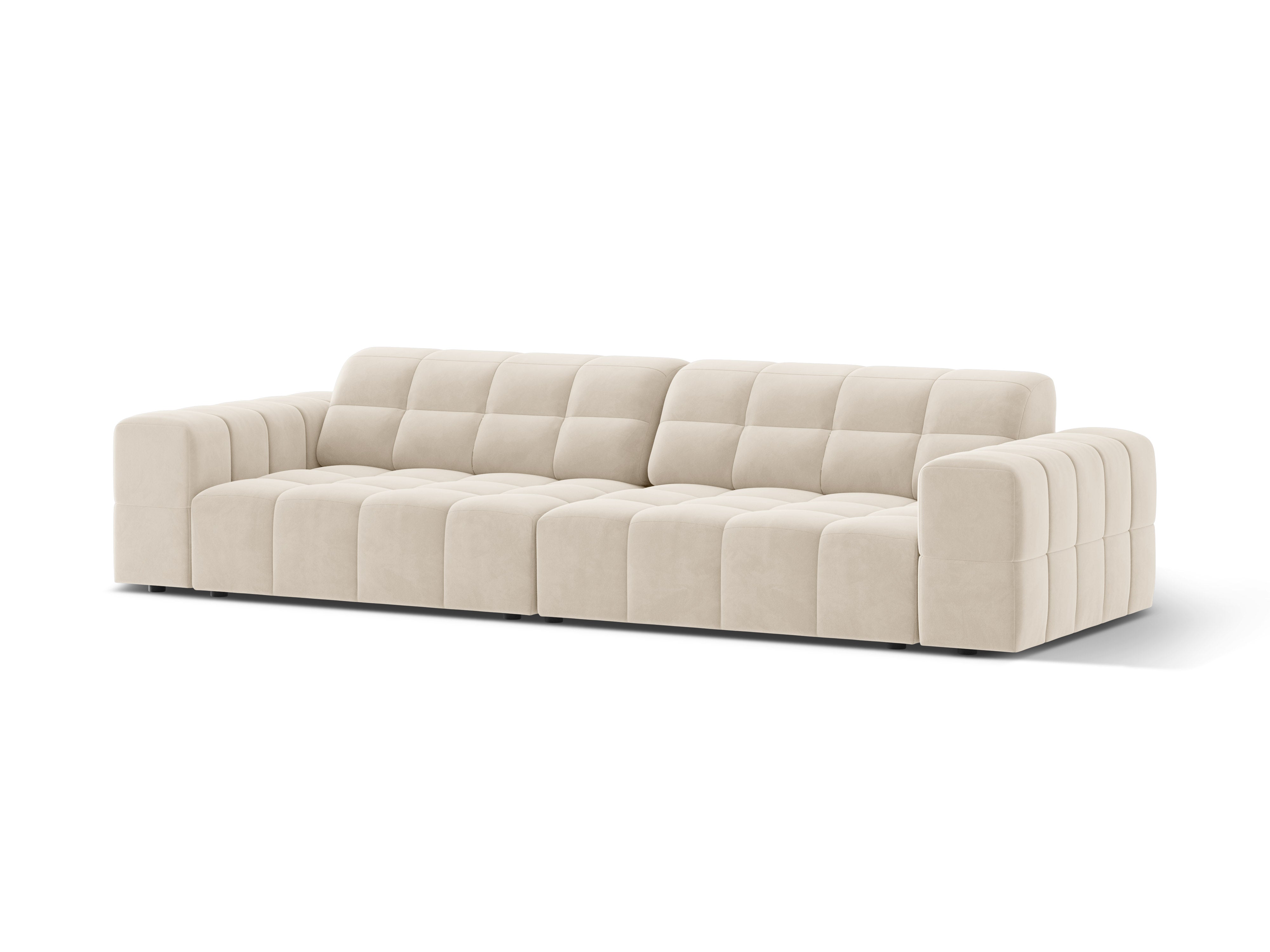 Sofa sametová 4-osobová CHICAGO světle béžová