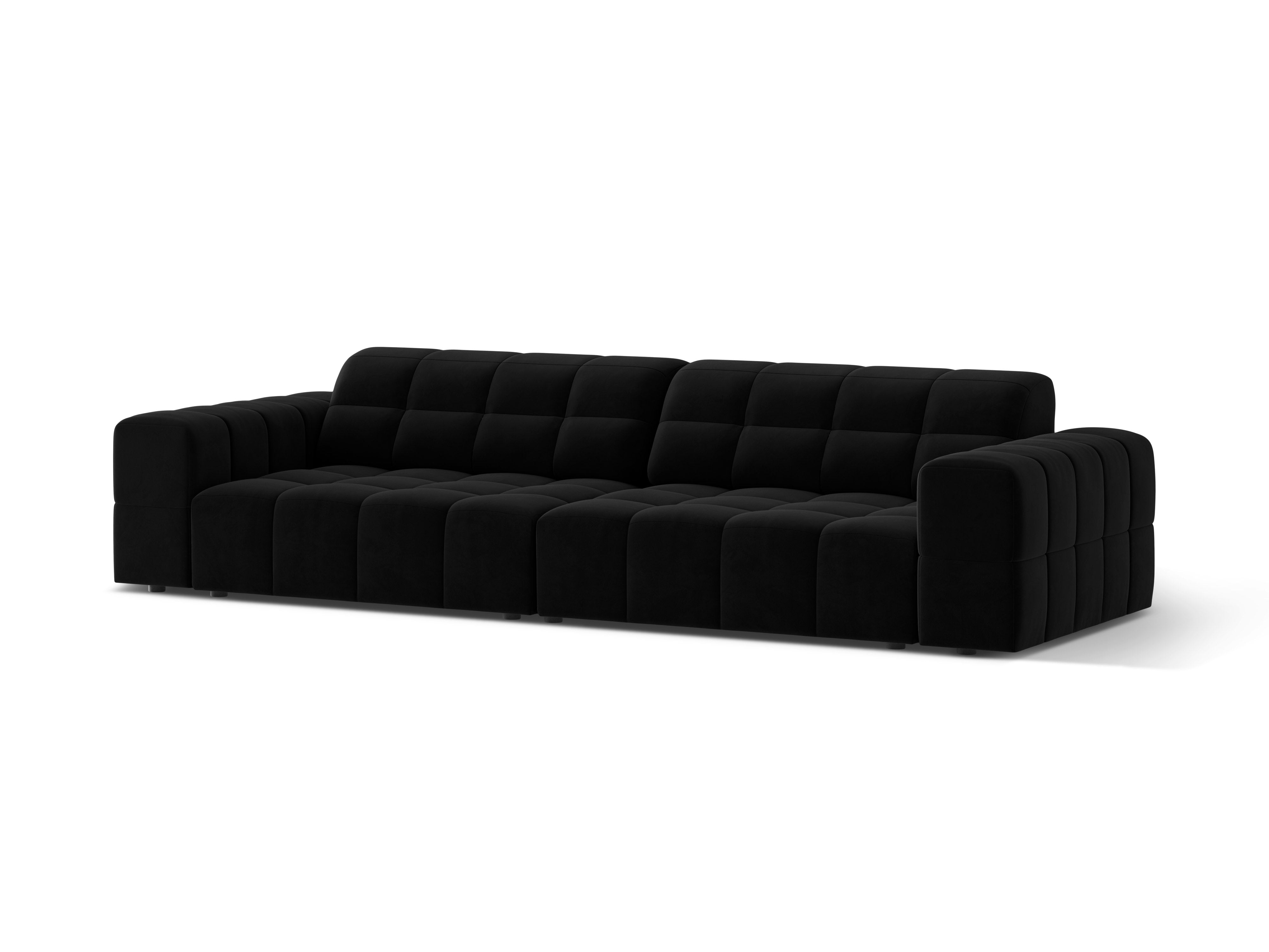 Sofa sametová 4-osobová CHICAGO černá