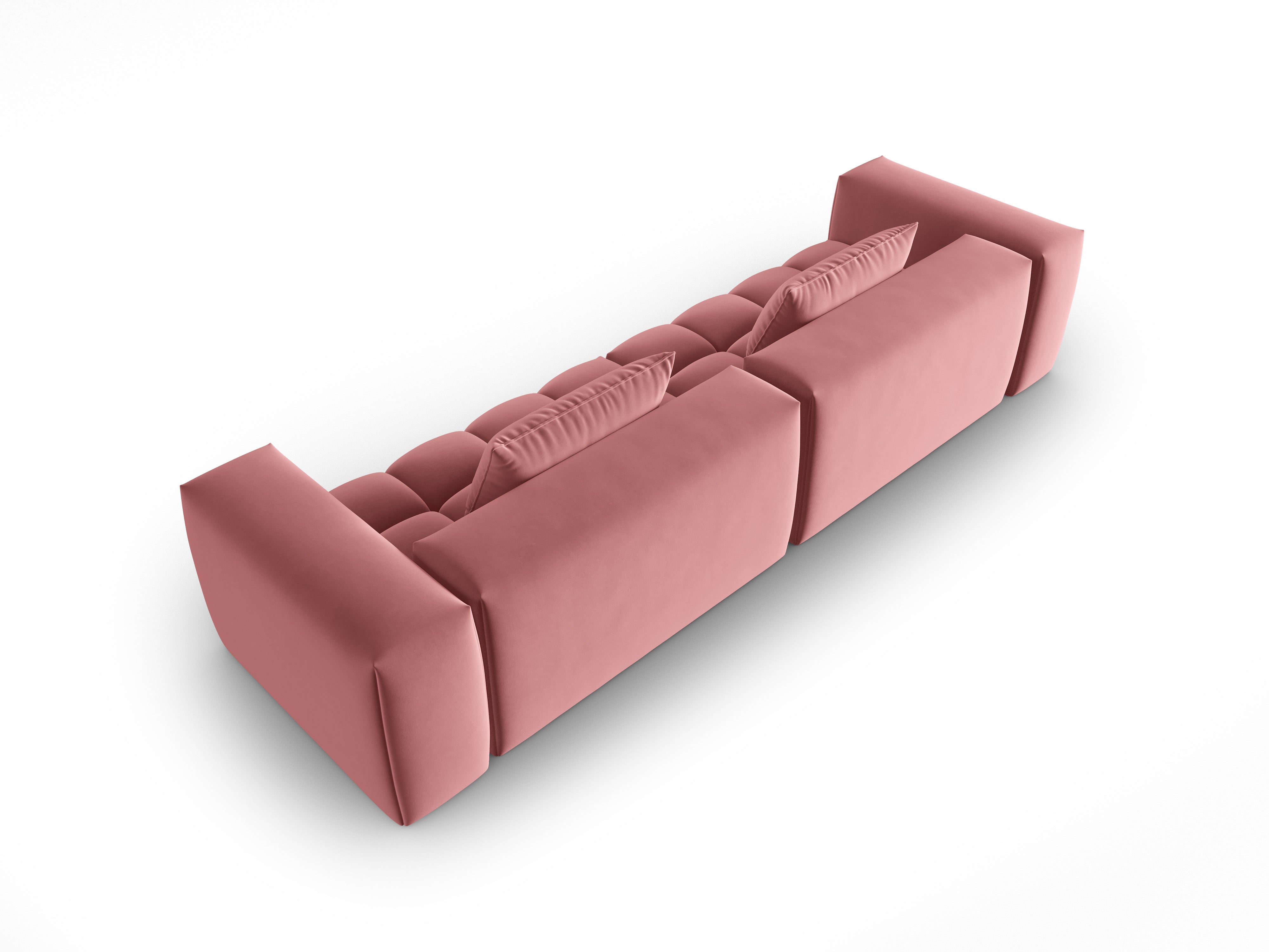 Sofa aksamitna 5-osobowa VERONA różowy flamingo – Cosmopolitan Design
