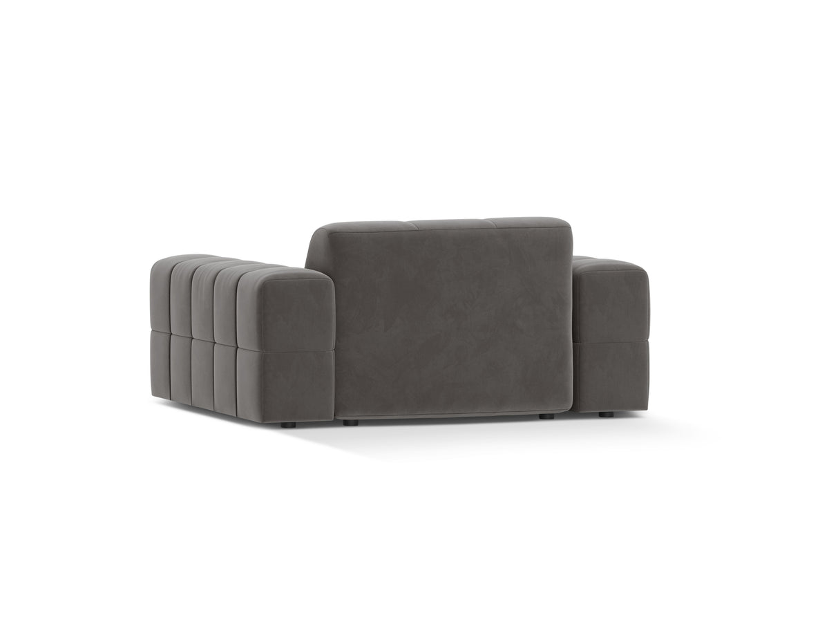 Fotel aksamitny CHICAGO szary do salonu – Cosmopolitan Design