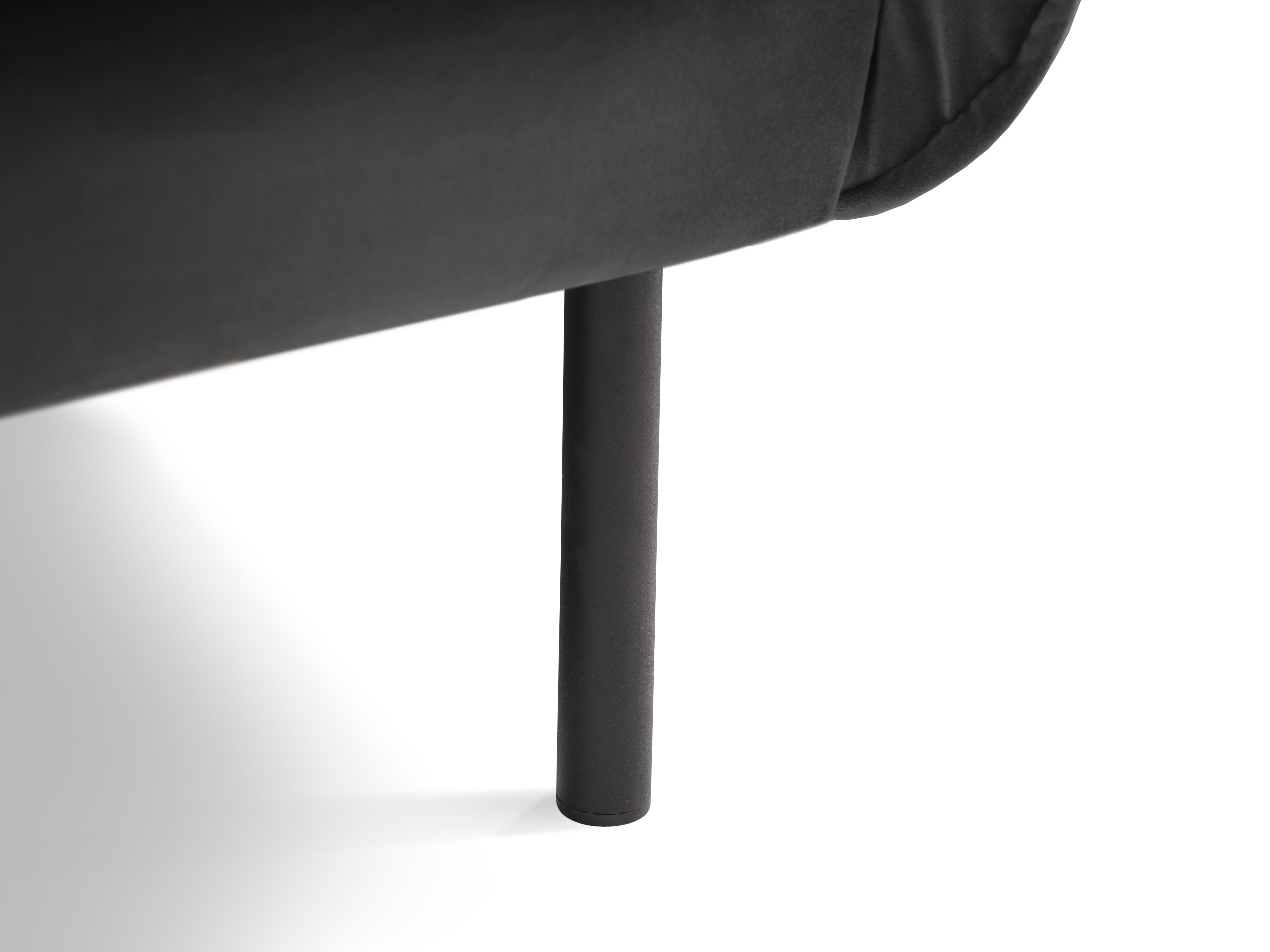 Fotel aksamitny VIENNA ciemnoszary z czarną podstawą