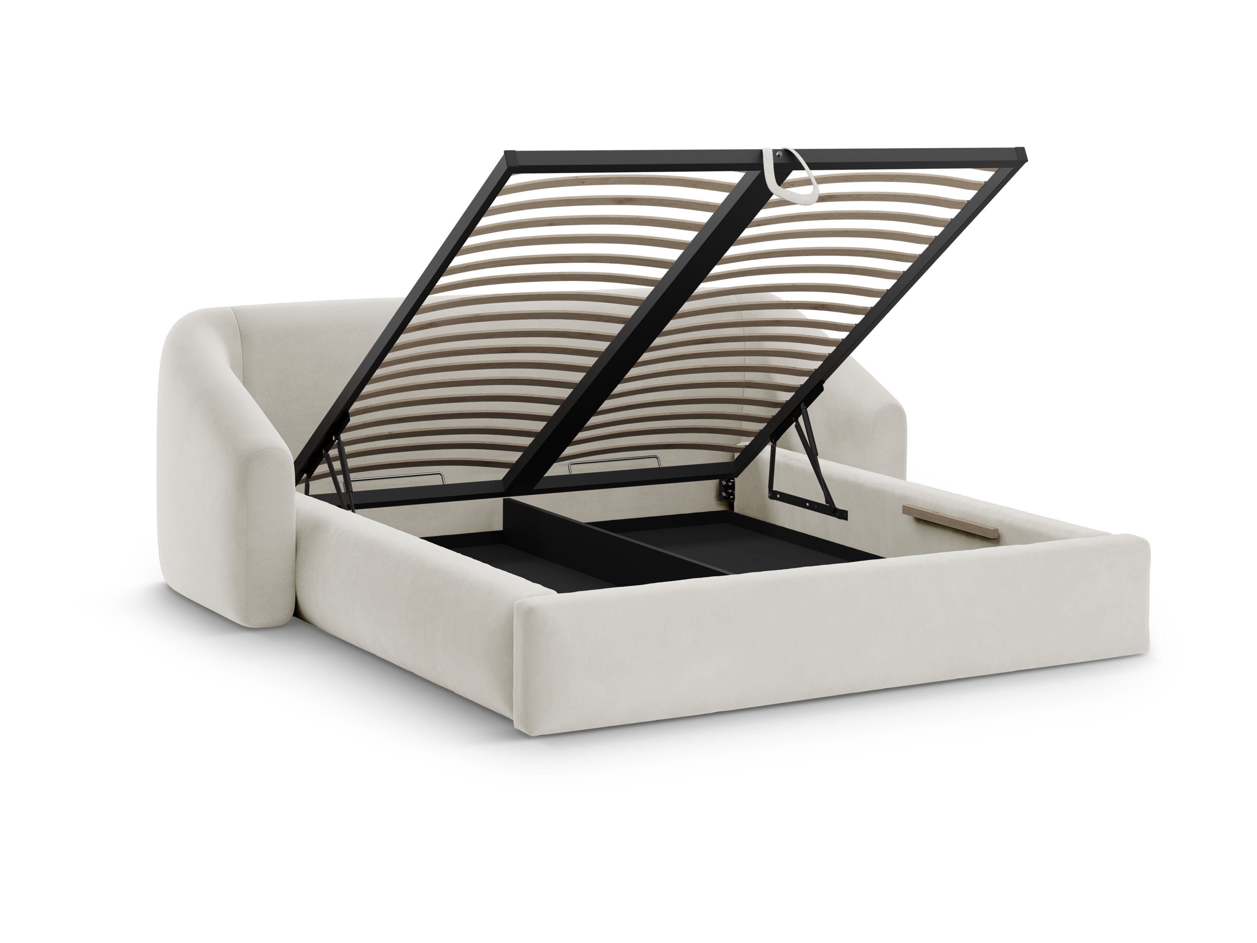 Sametová postel CAMPI béžová