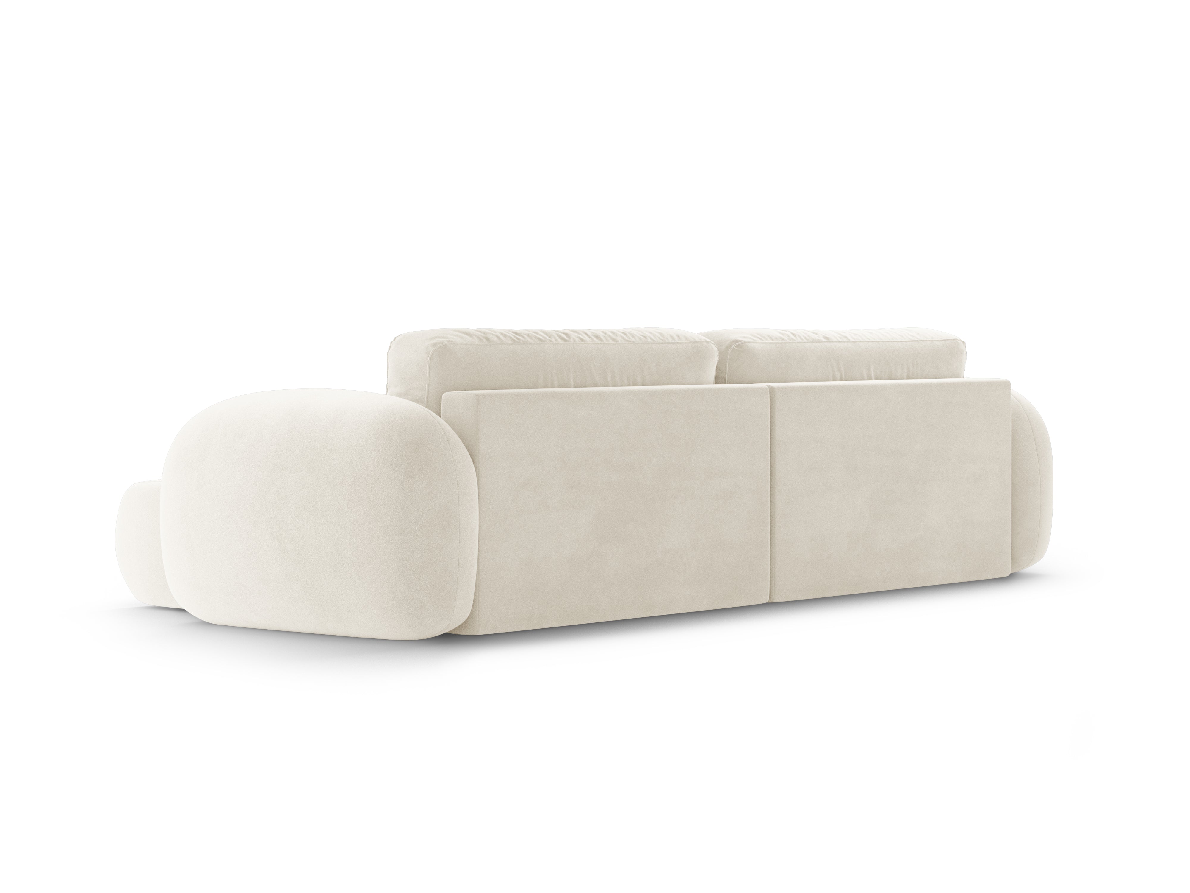Universal velvet corner sofa with sleeping function for 4 people TONALE cream