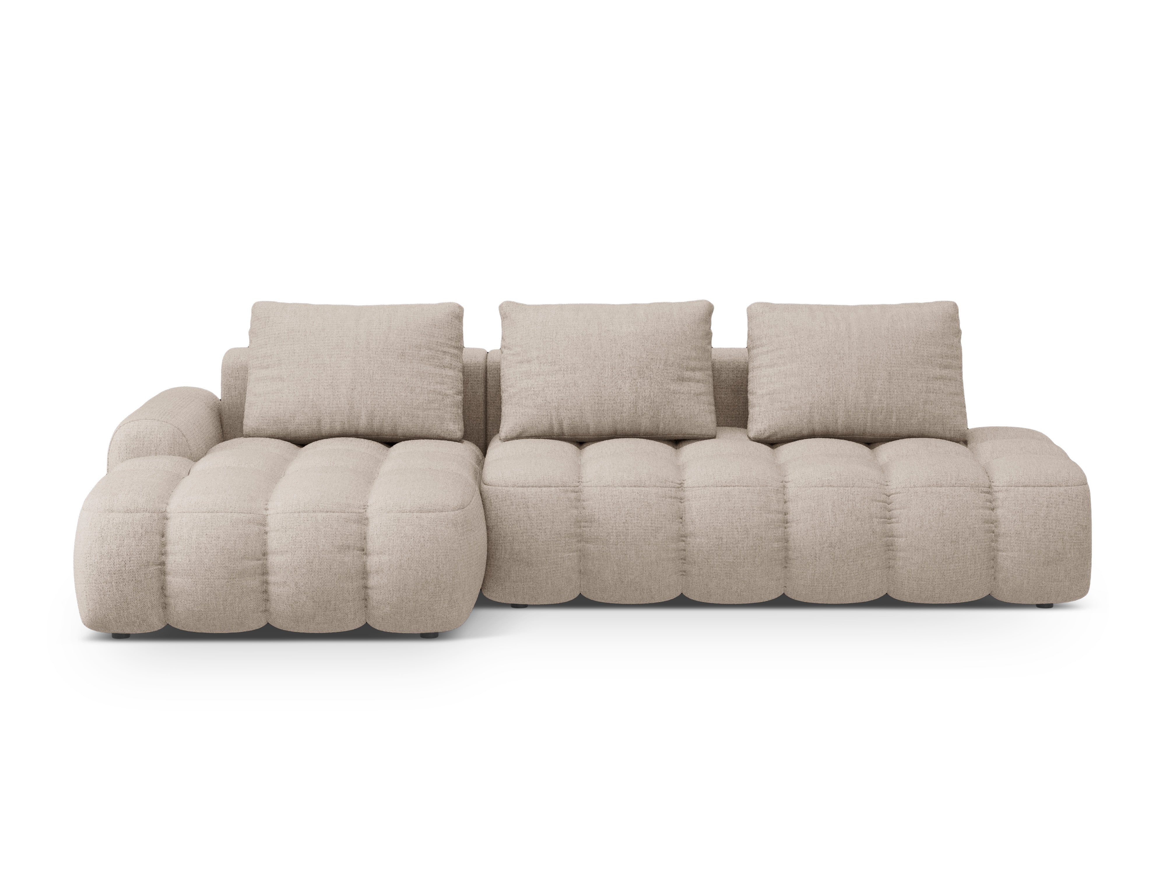 Left-sided corner sofa bed for 3 people LINZ sand