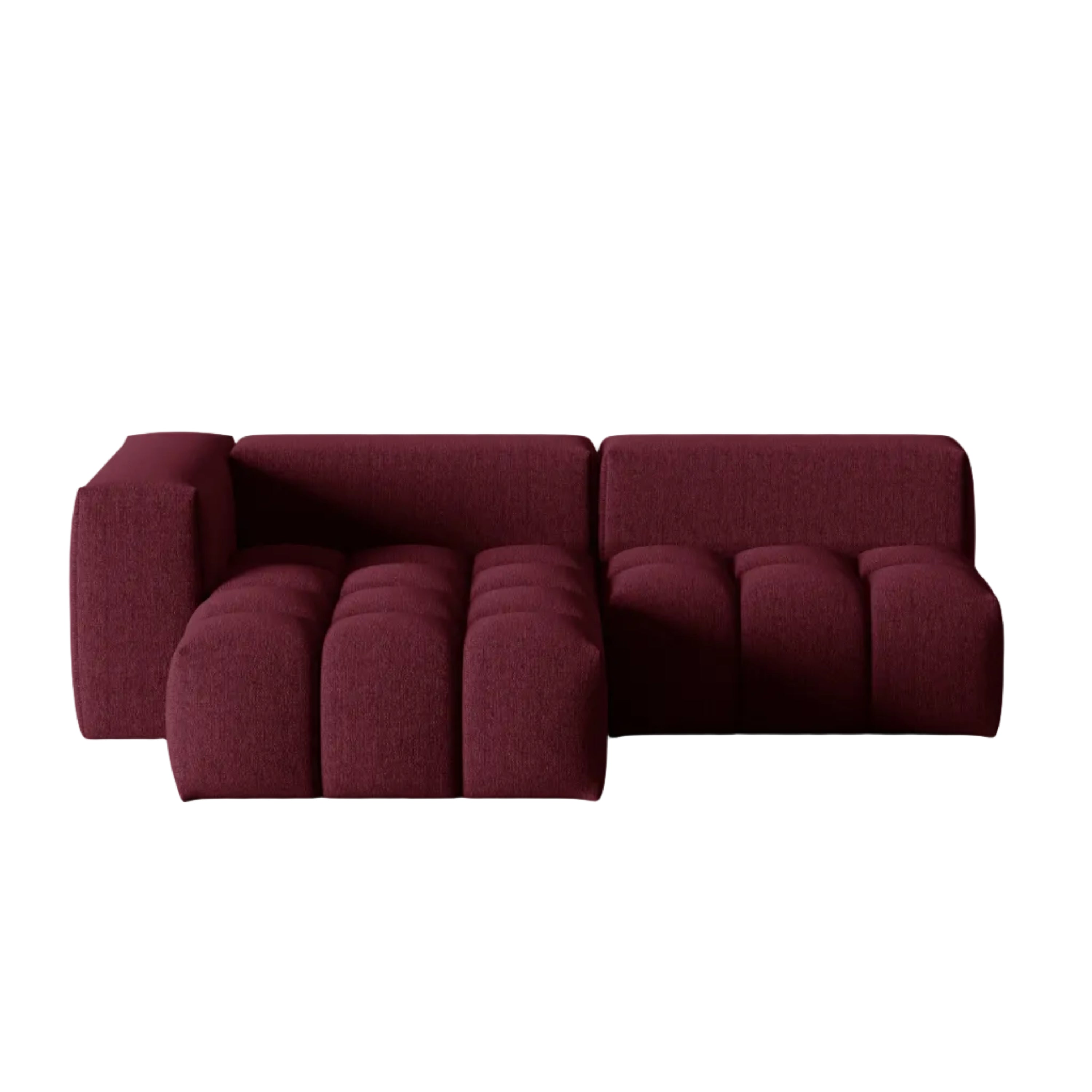 Left-facing open 3-seater corner sofa VERONA burgundy
