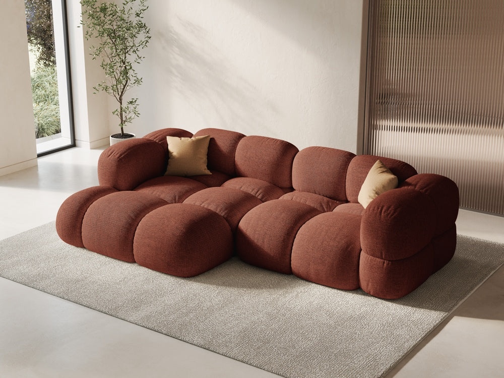 Narożnik 3-osobowy lewostronny LORETTO koralowy