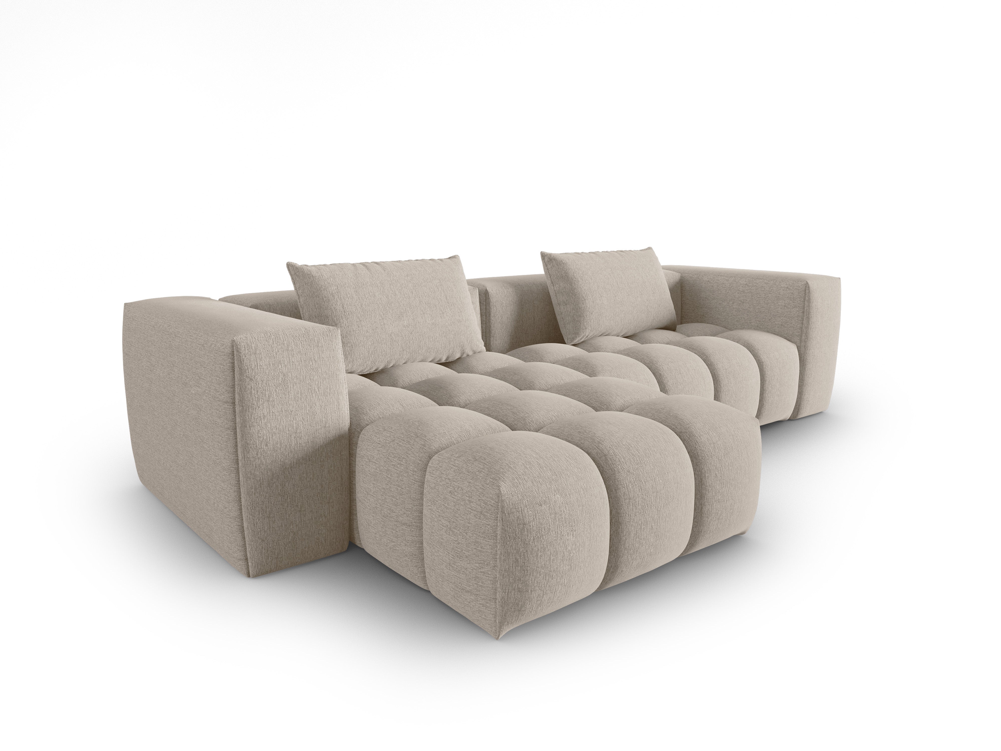 Corner Sofa for 3 People Left Side VERONA Sand