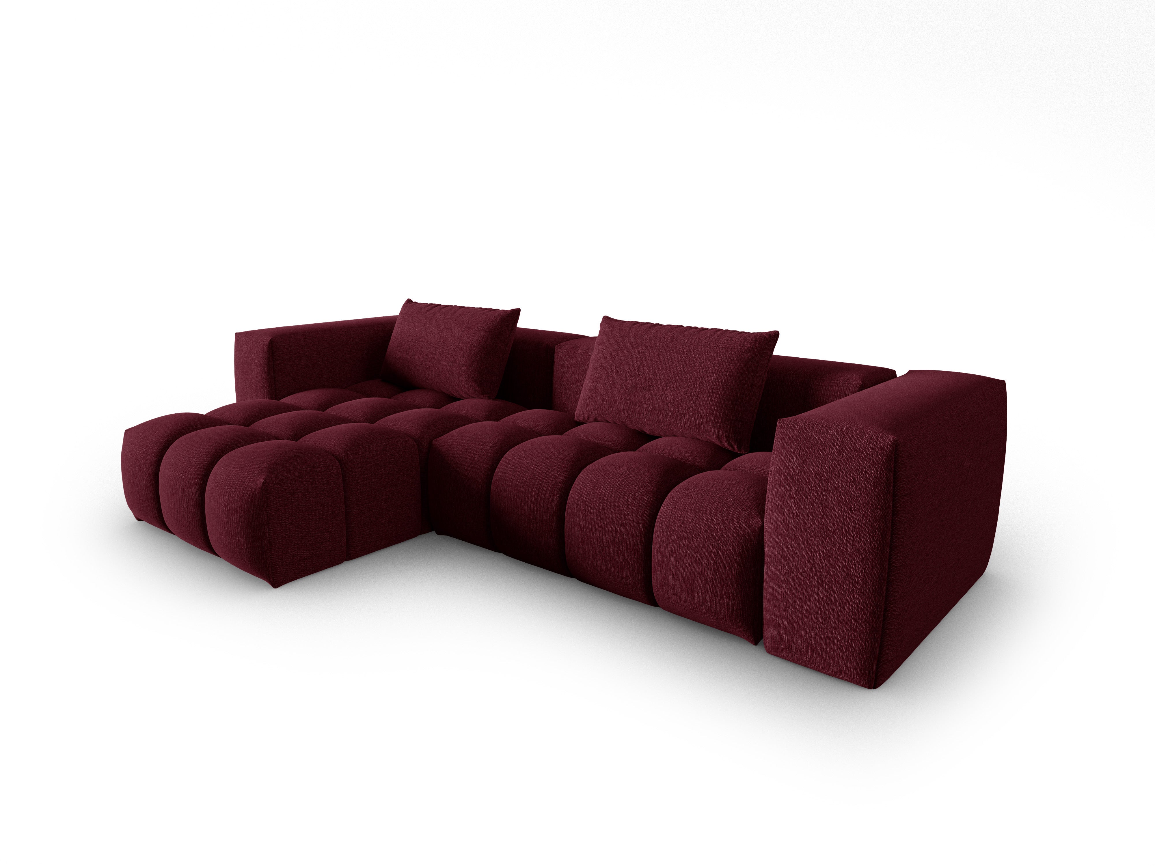 Narożnik 3-osobowy lewostronny VERONA burgundowy – Cosmopolitan Design