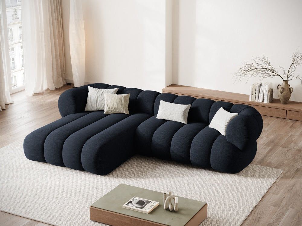 5-seater left-facing corner sofa KOGE navy blue