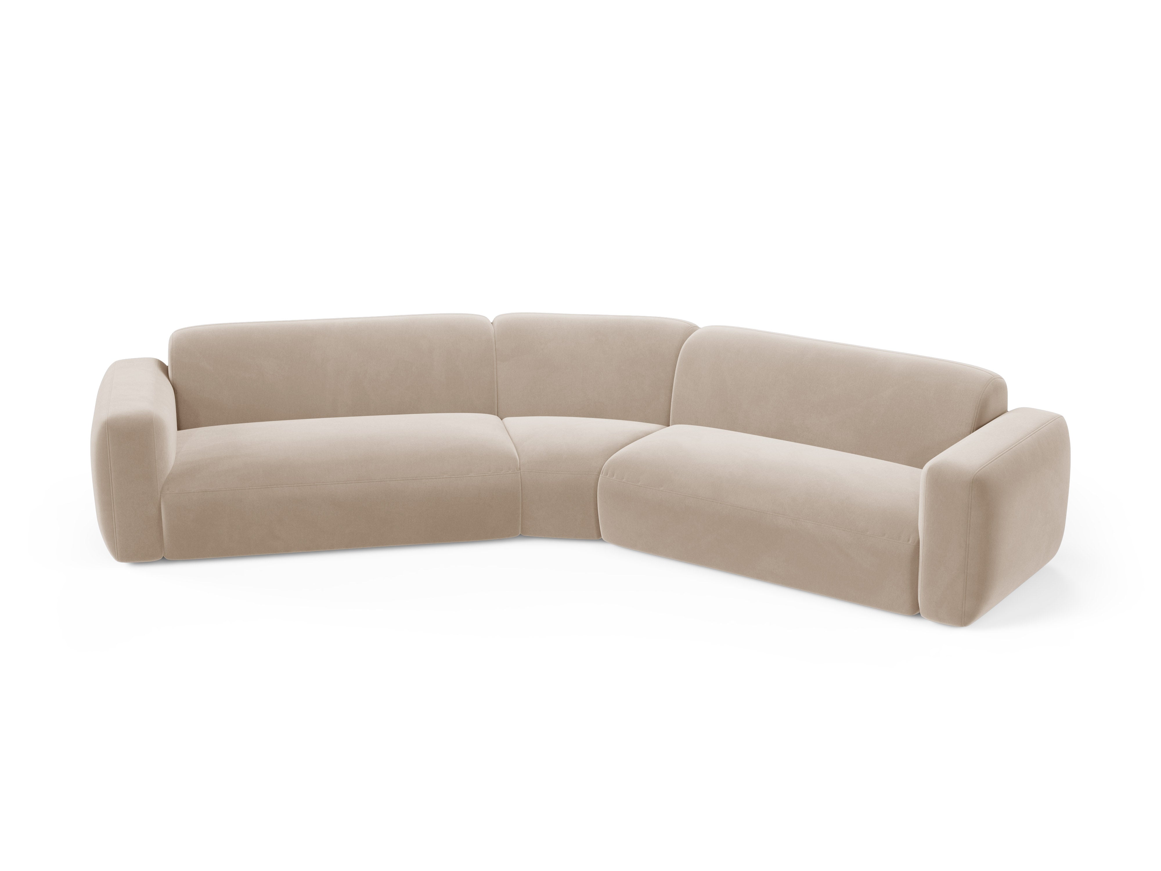 Symmetrical Velvet Corner Sofa STRINO Beige
