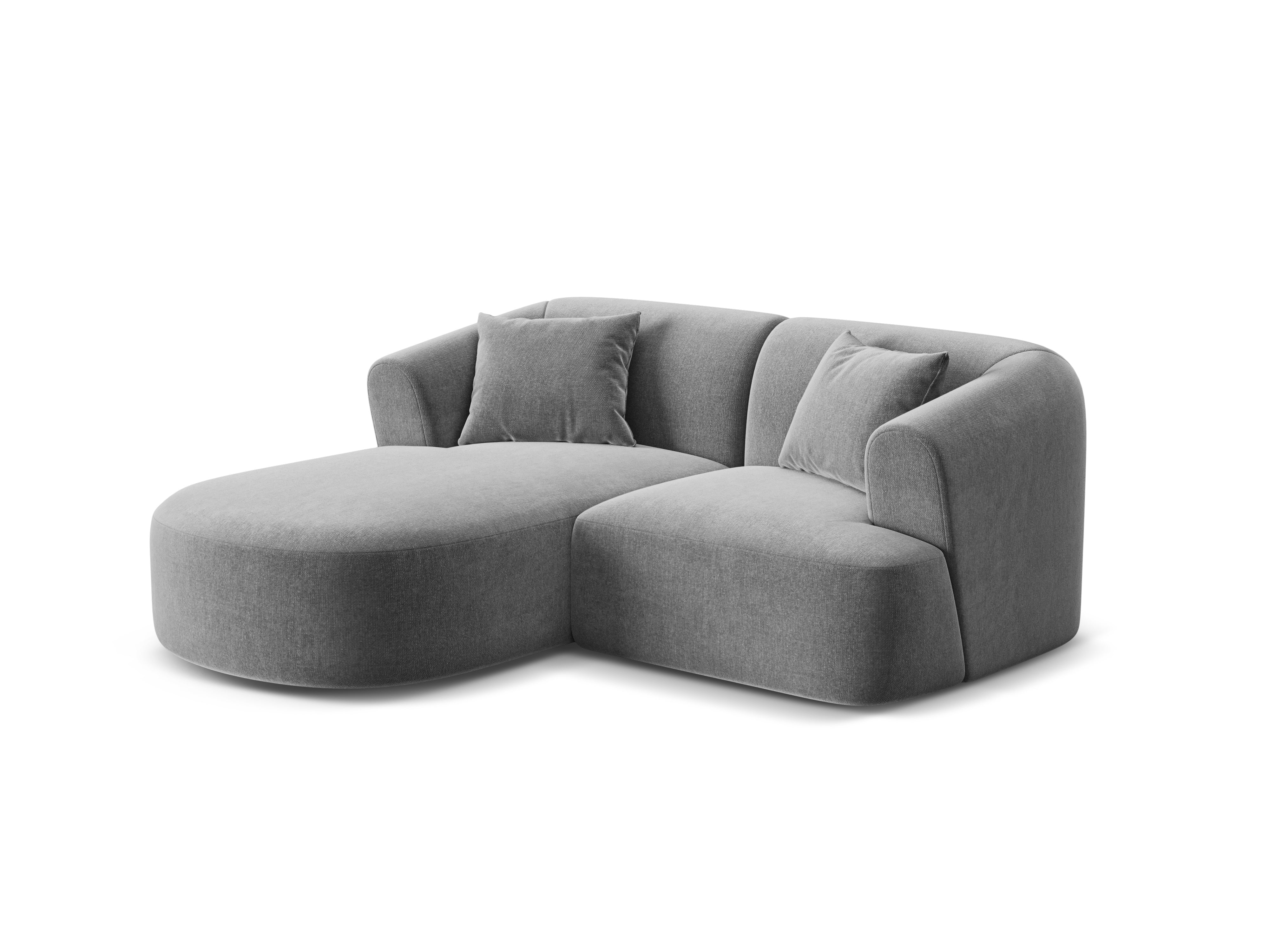 Gray left-facing velvet 3-seater sofa CAMPI