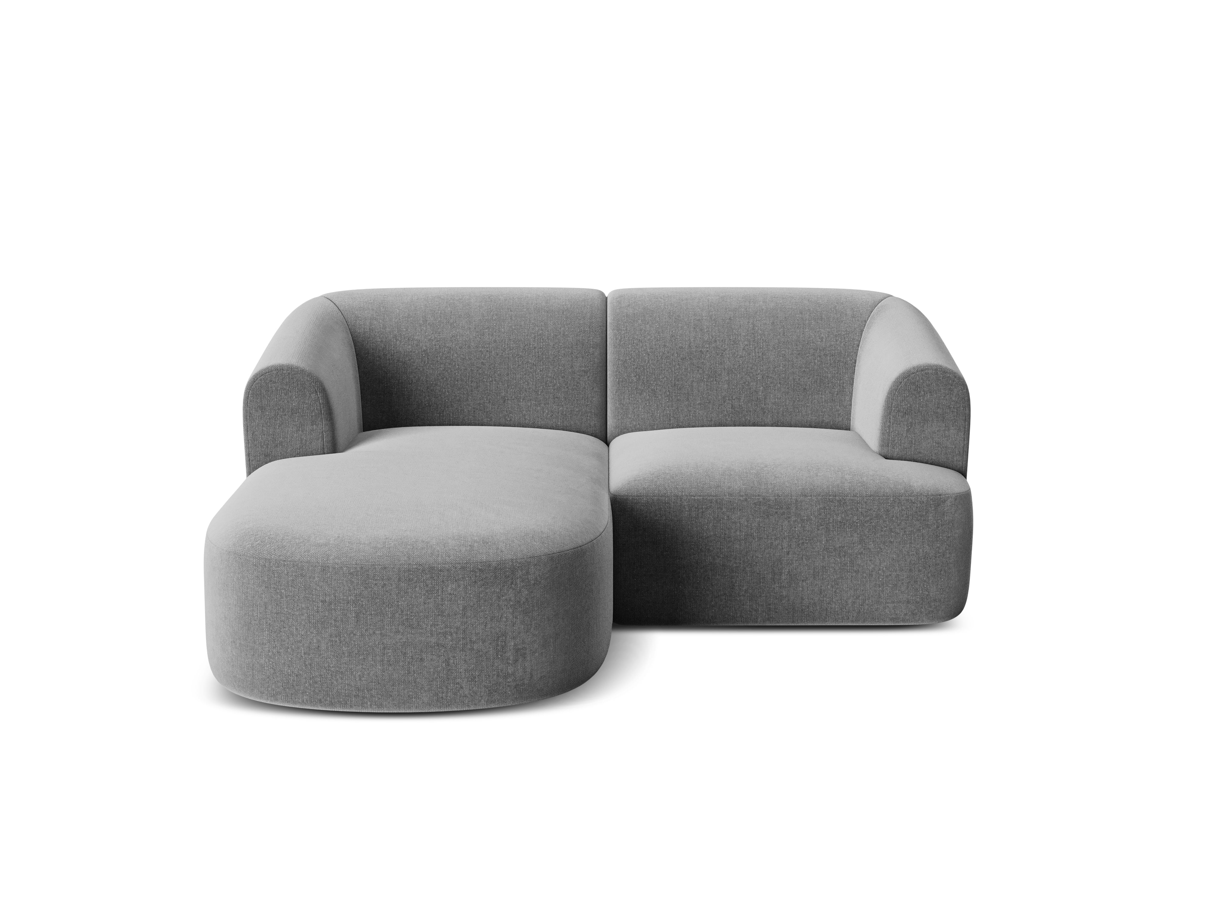 Gray left-facing velvet 3-seater sofa CAMPI