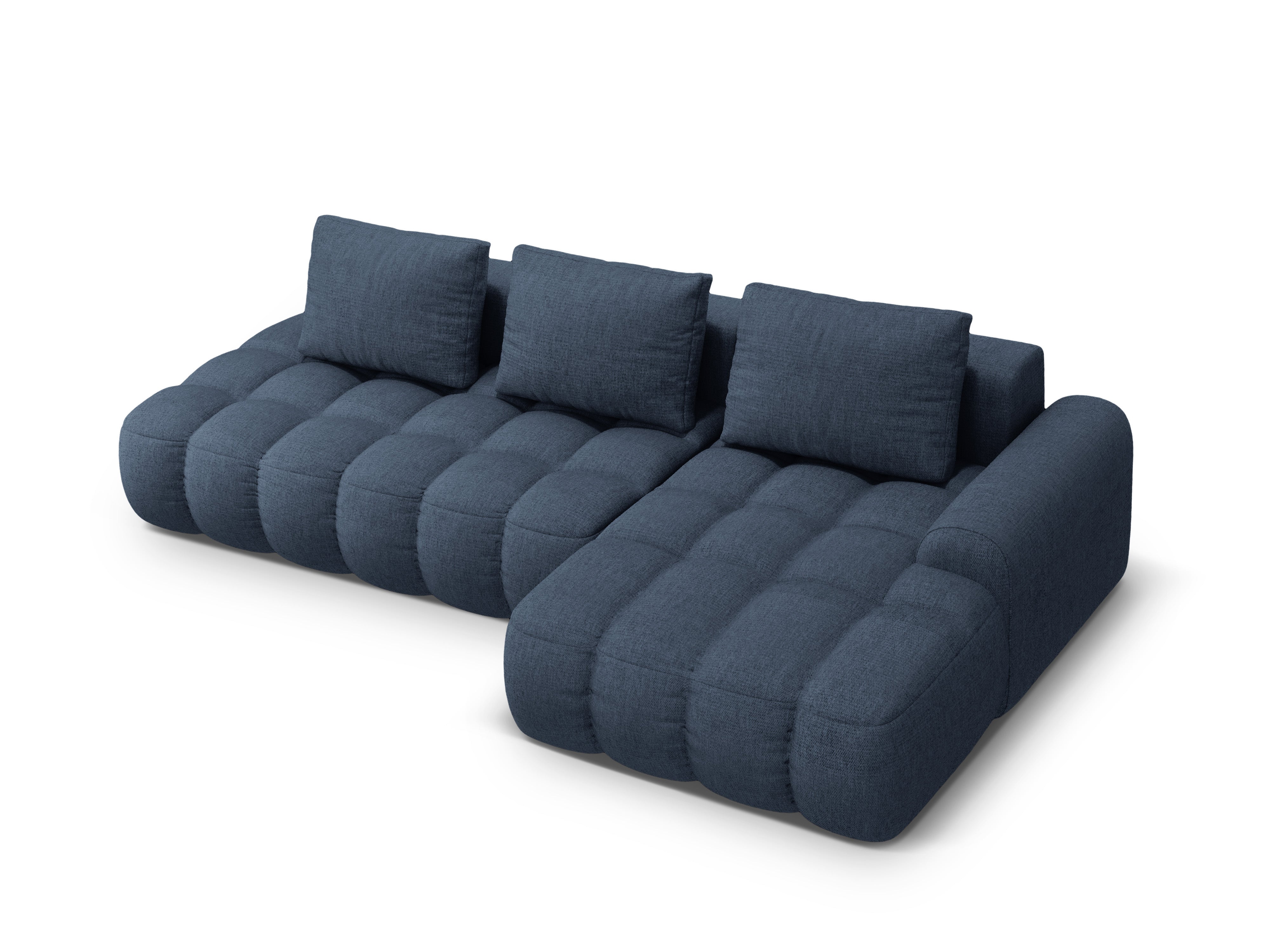 Right-sided corner sofa bed for 3 people LINZ blue