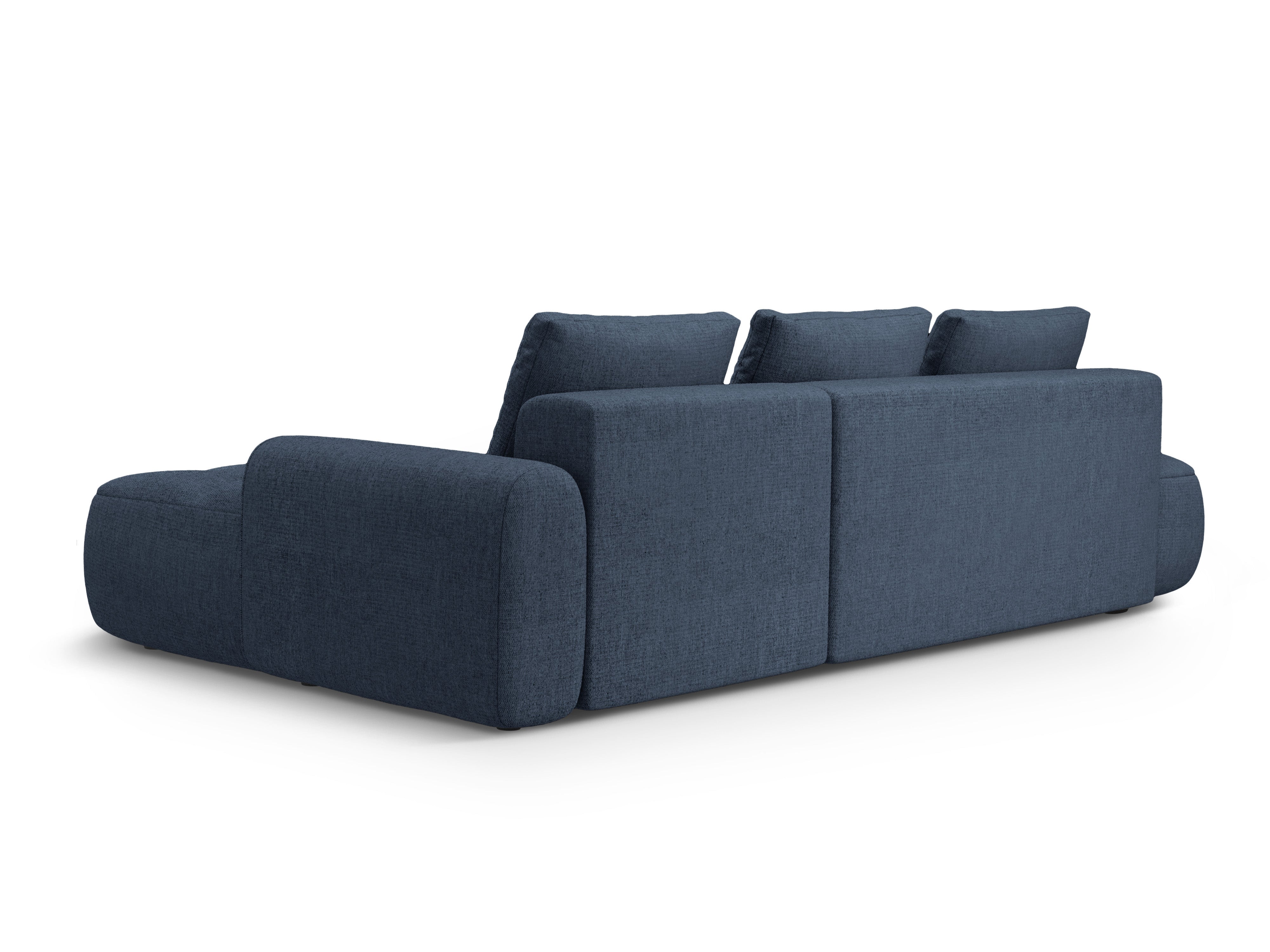 Right-sided corner sofa bed for 3 people LINZ blue