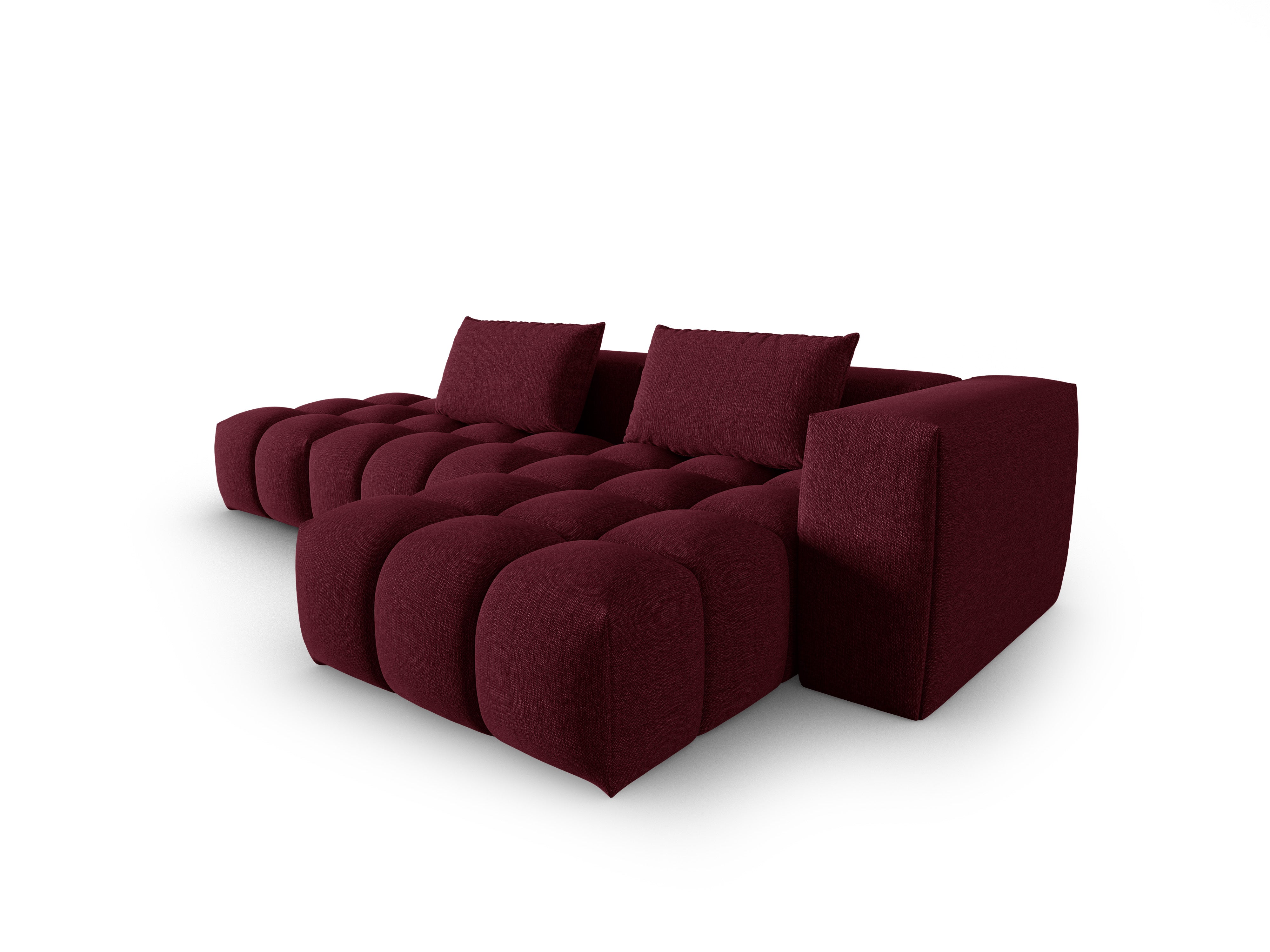 Right-facing open 4-seater corner sofa VERONA burgundy