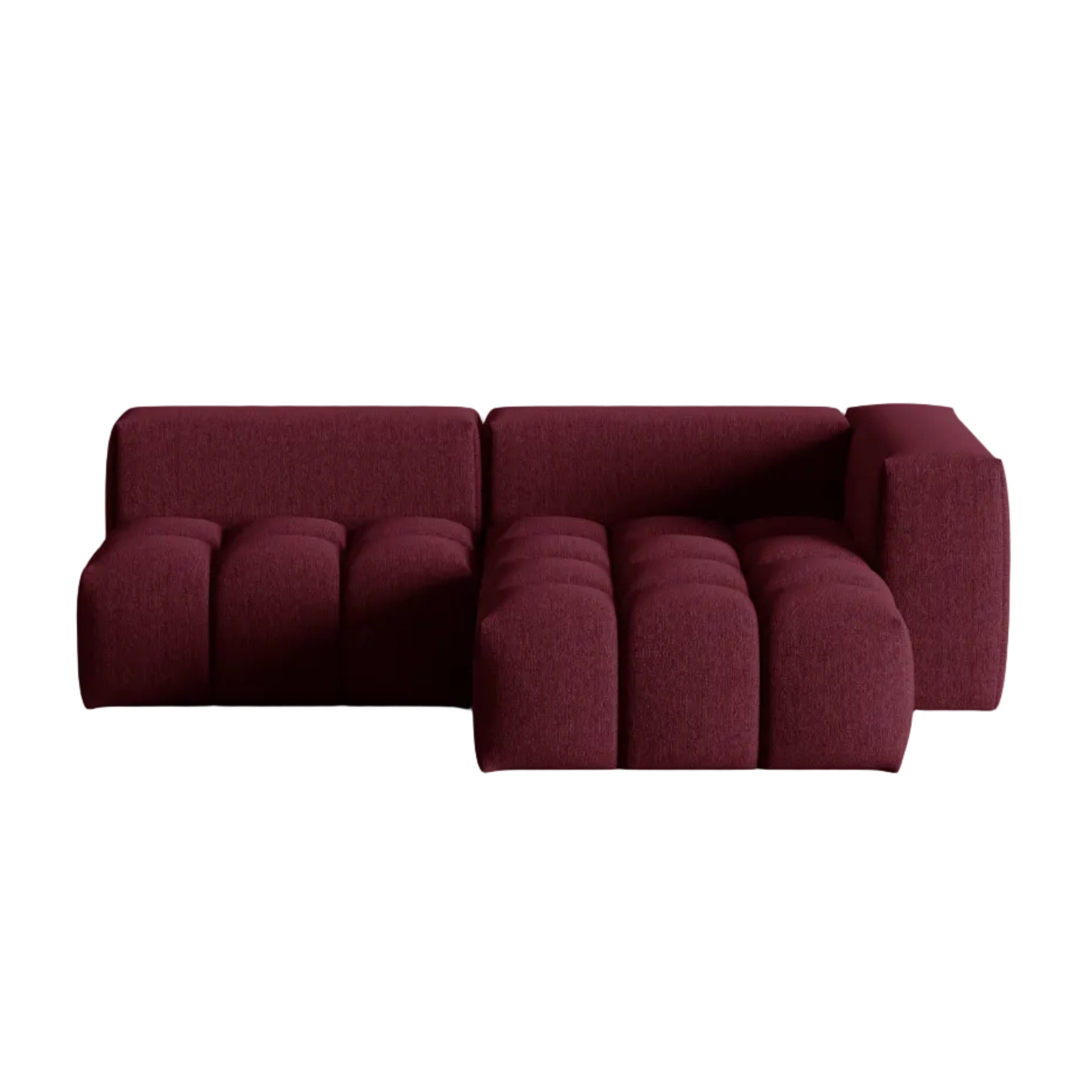 Right-facing open 3-seater corner sofa VERONA burgundy