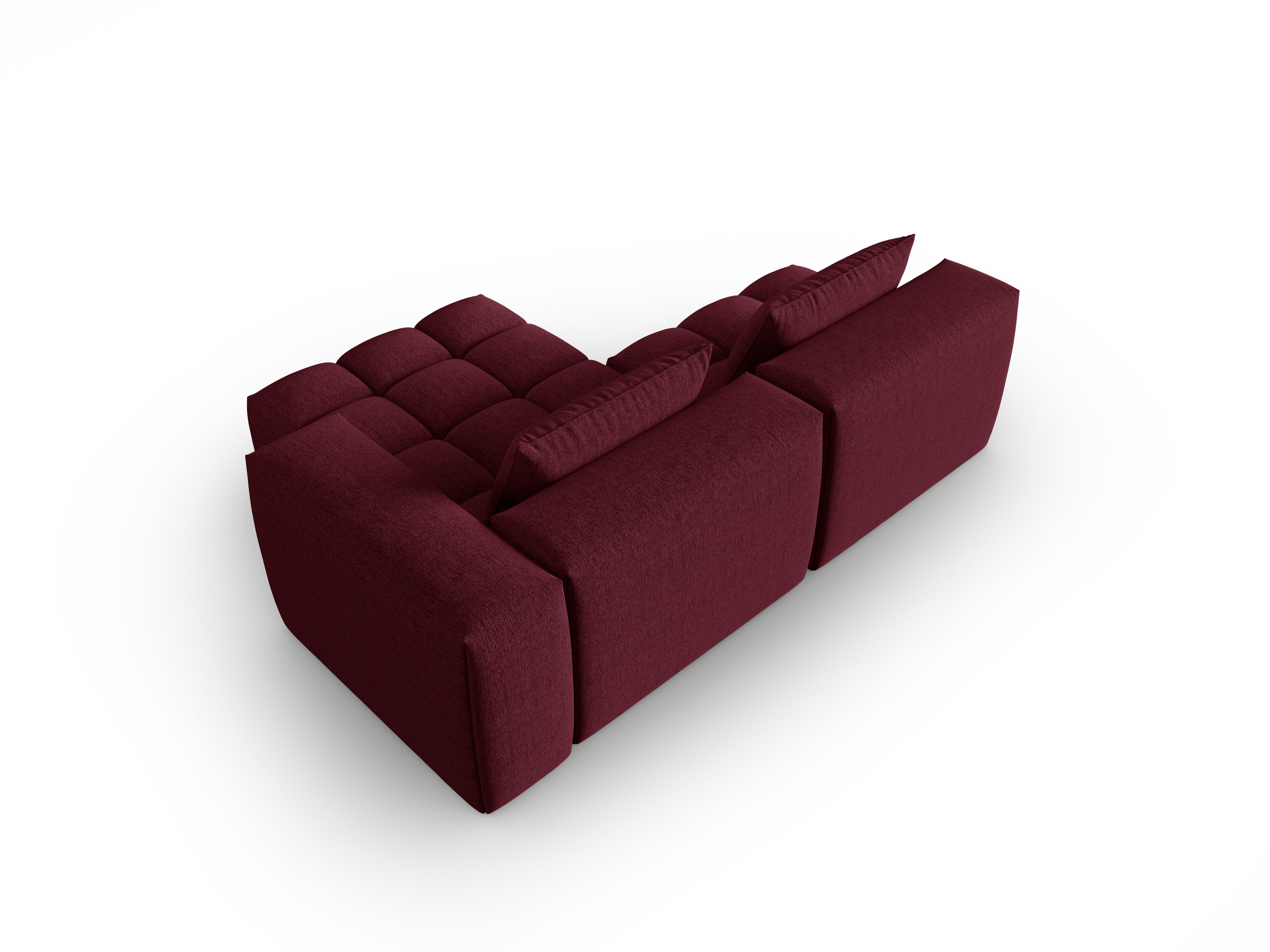 Right-facing open 3-seater corner sofa VERONA burgundy