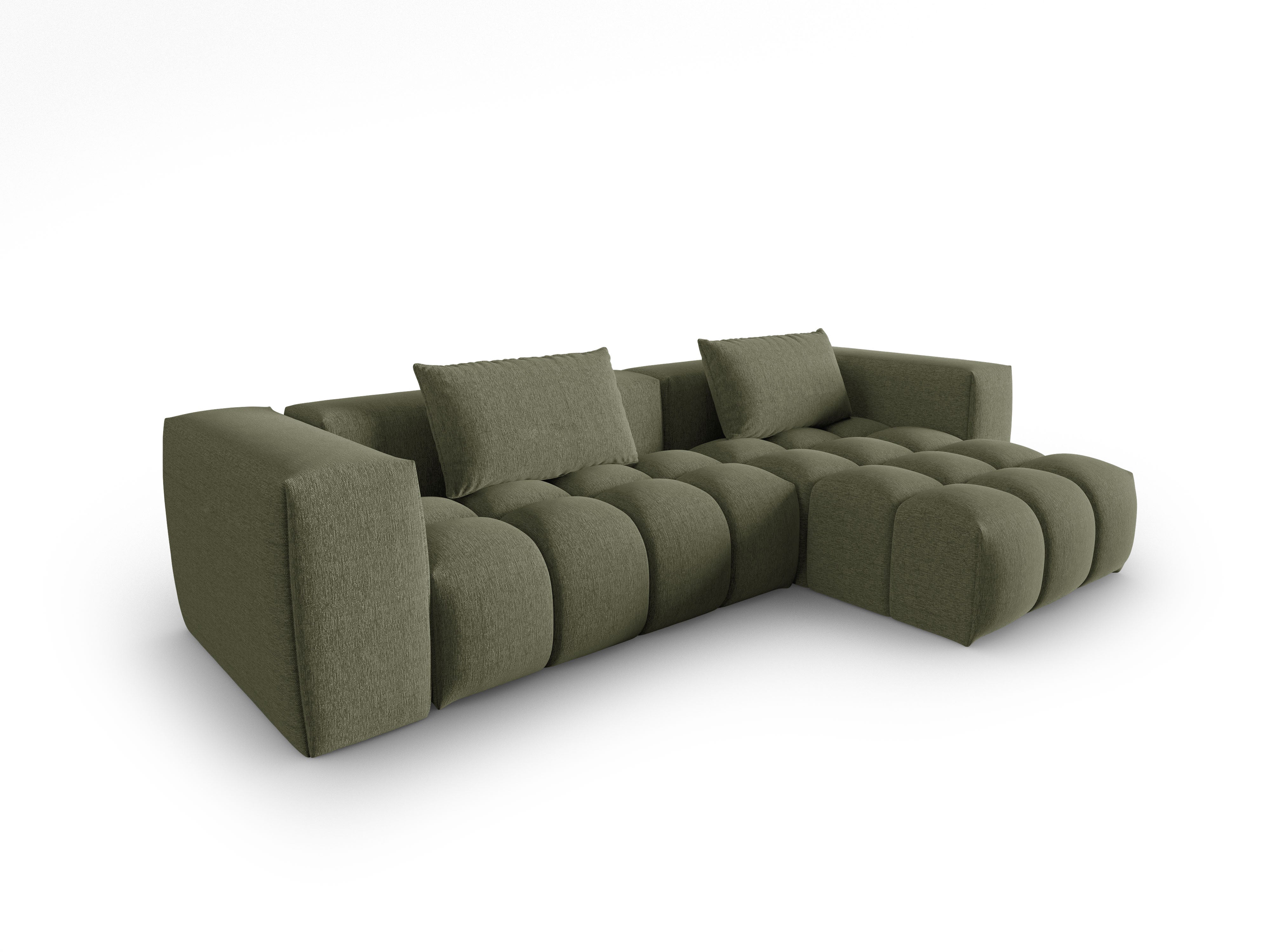 Right-facing 3-seater corner sofa VERONA olive