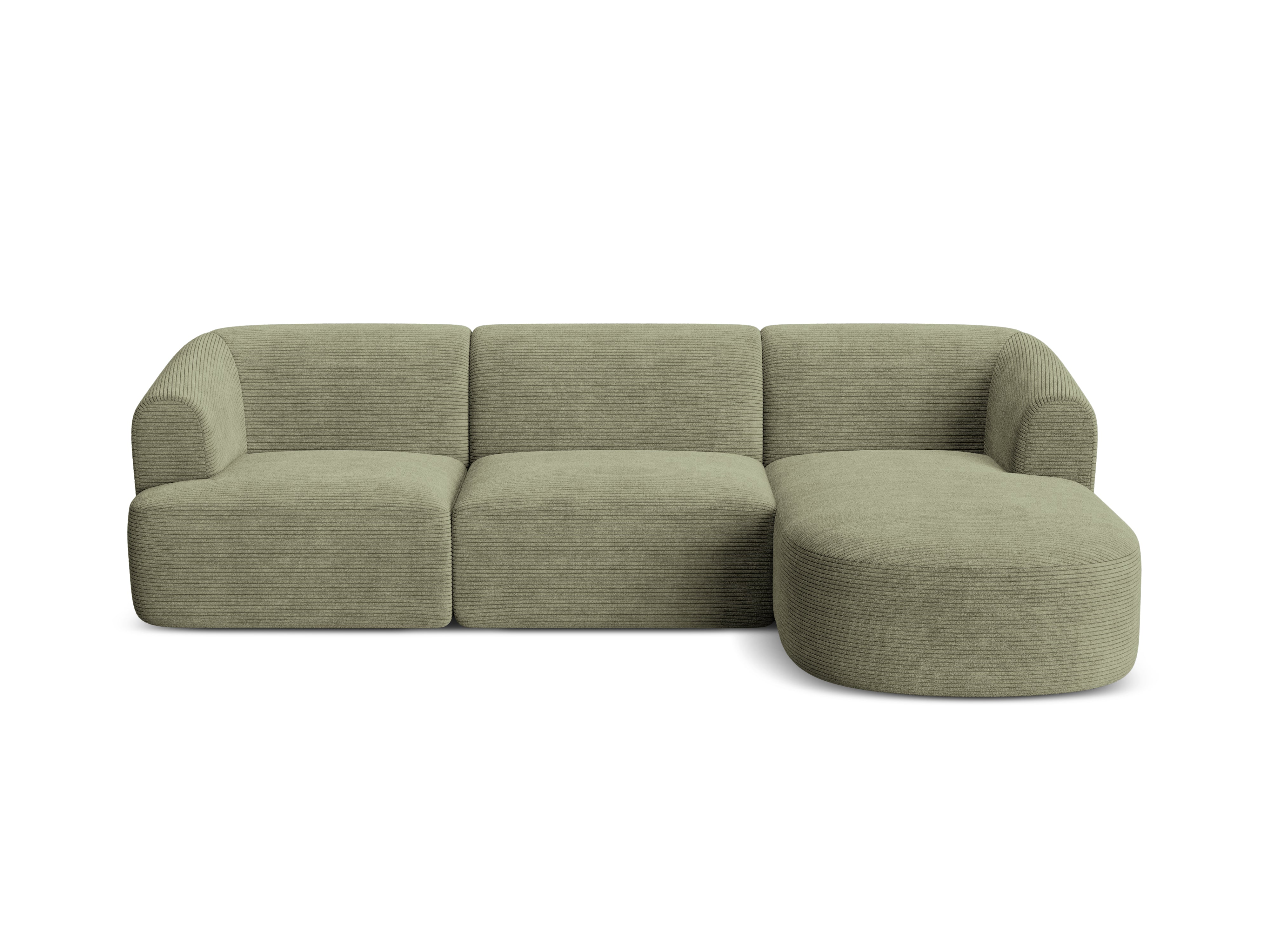 Right-facing 4-seater CAMPI green corduroy