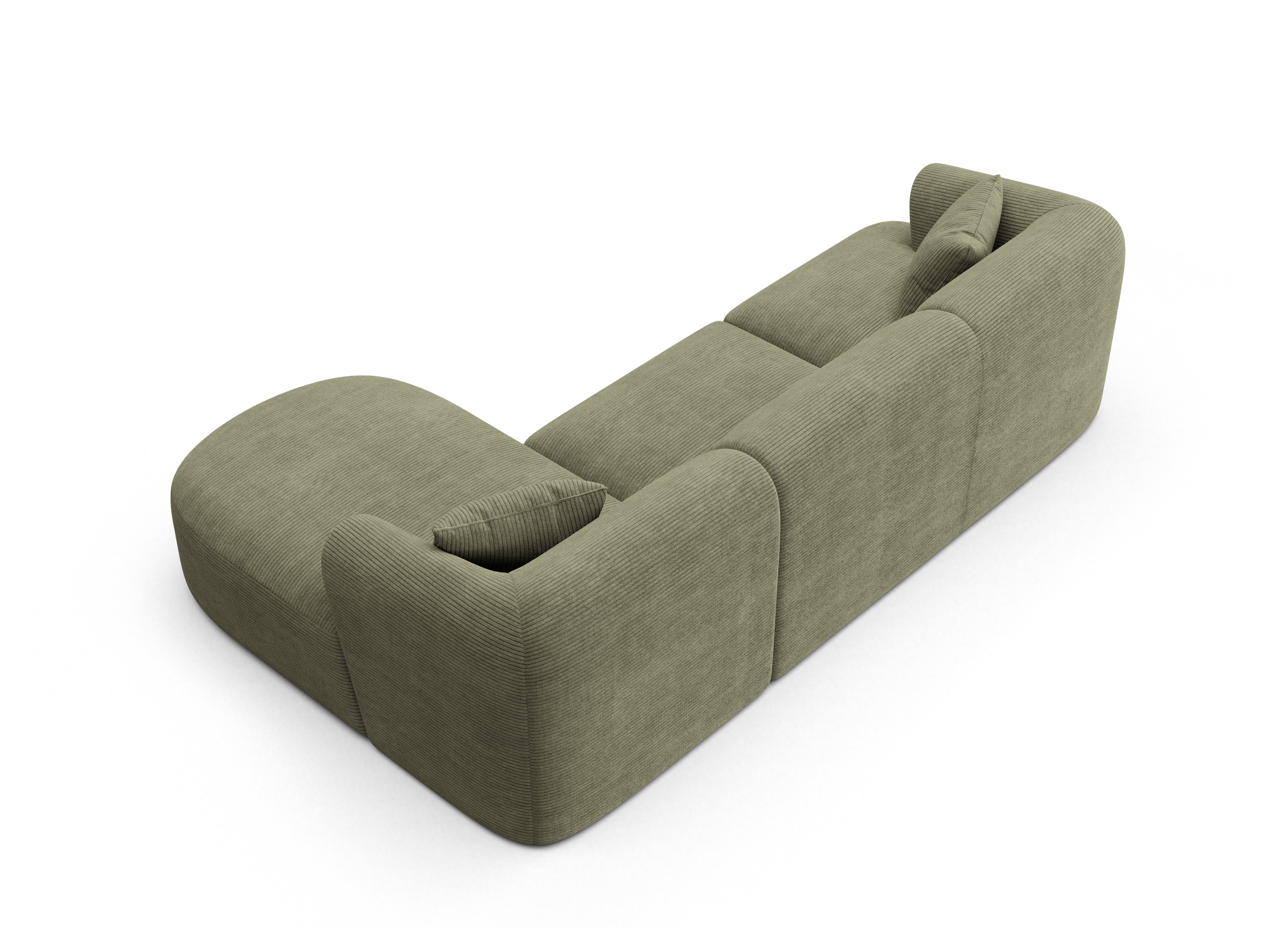 Right-facing 4-seater CAMPI green corduroy