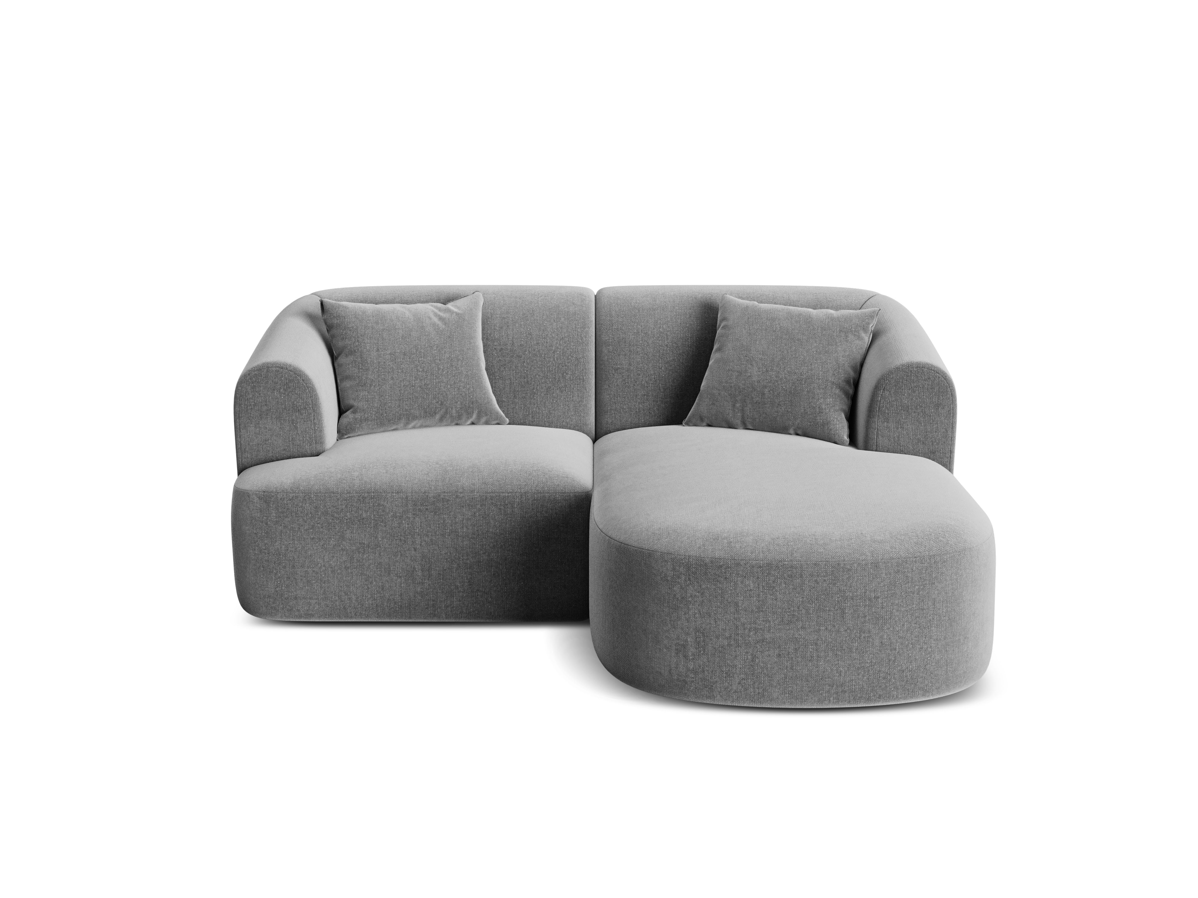 Right-facing velvet corner sofa for 3 people CAMPI gray