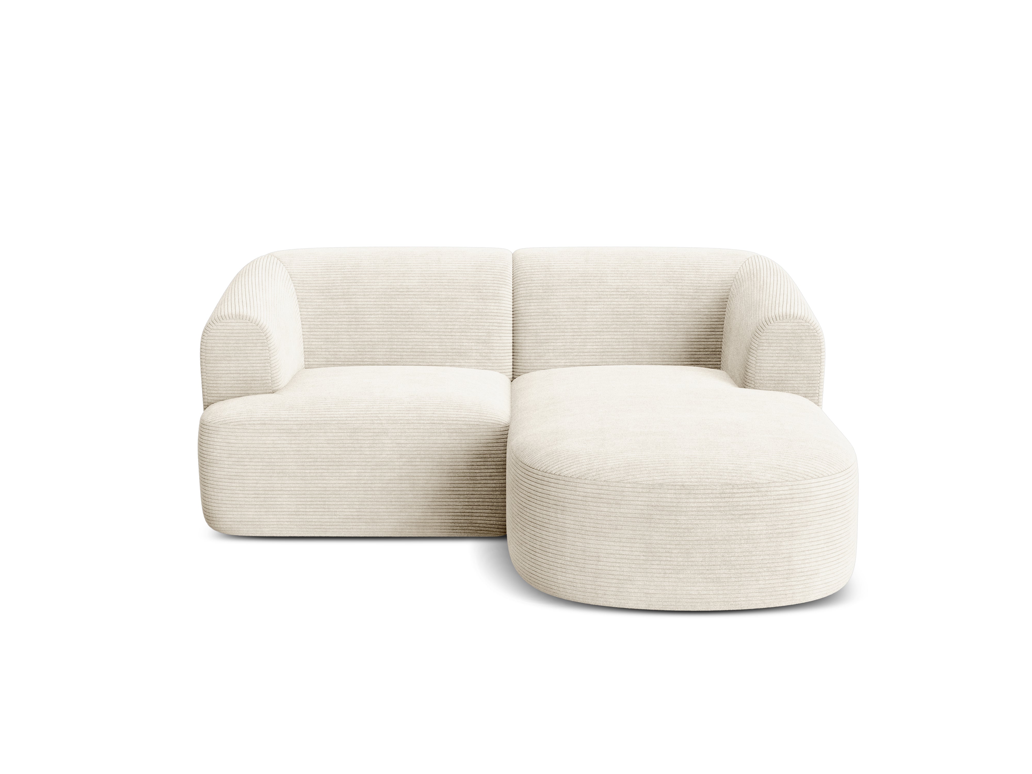 Pravostranný rohový 3-místný CAMPI krémový samet