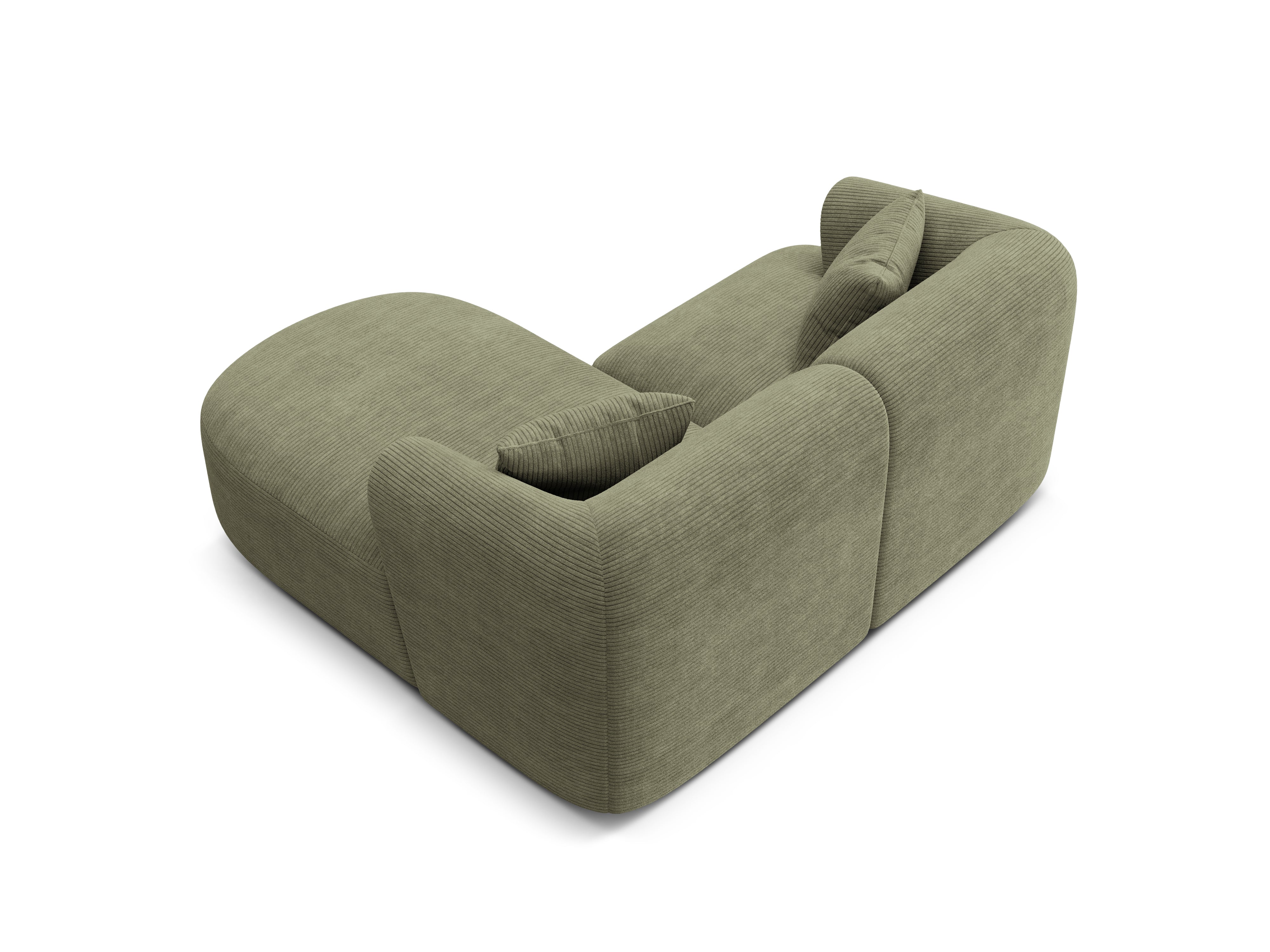 Right-facing 3-seater sofa CAMPI green corduroy