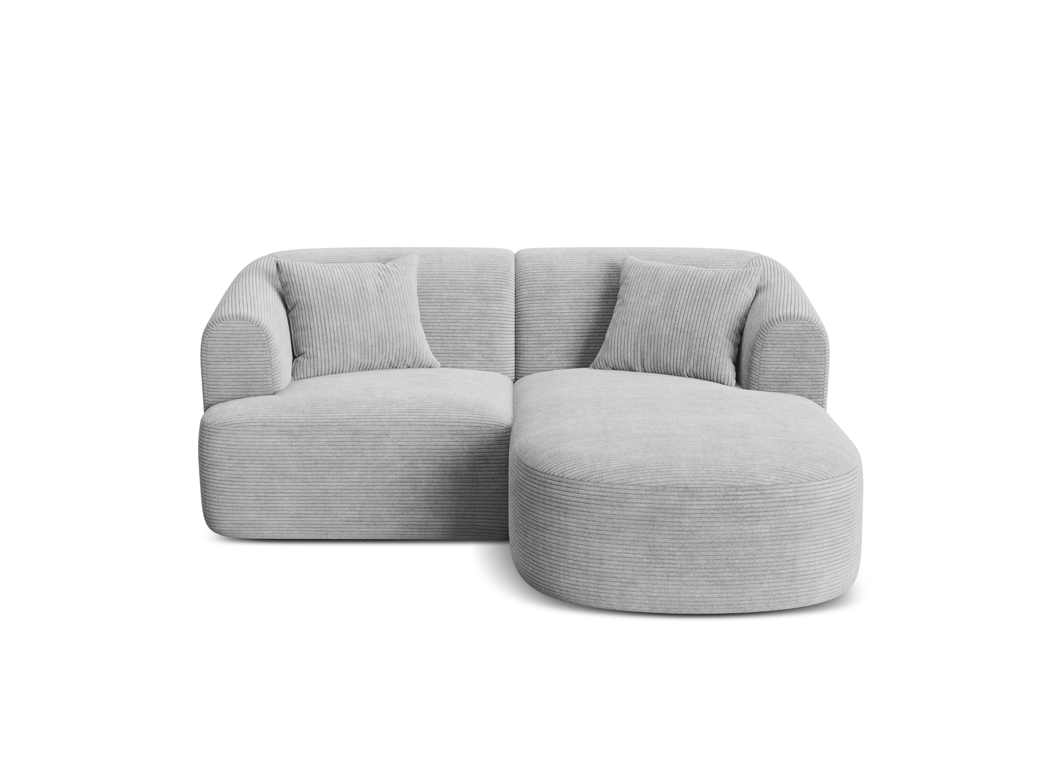 Right-facing 3-seater sofa CAMPI light gray corduroy