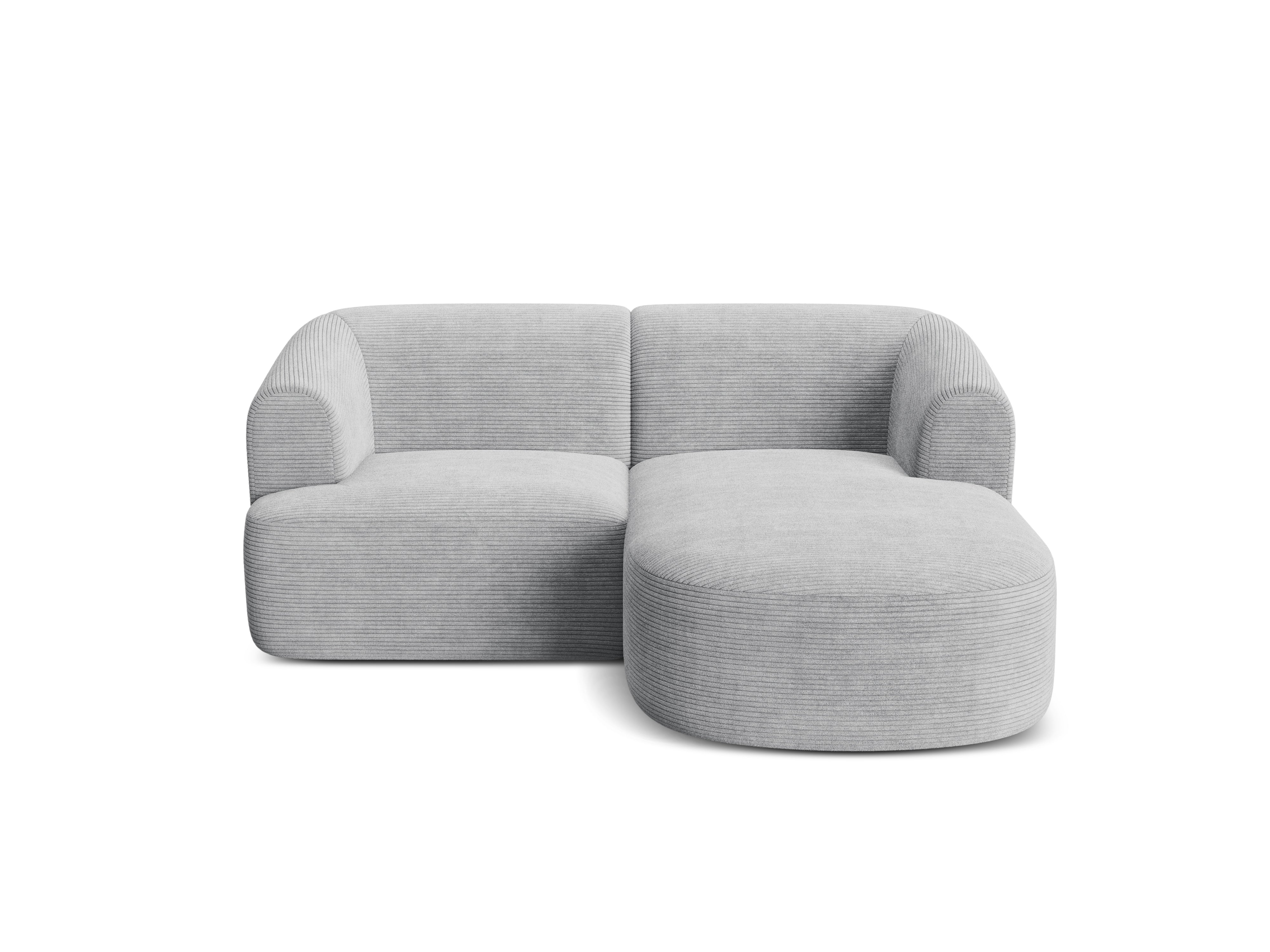 Right-facing 3-seater sofa CAMPI light gray corduroy