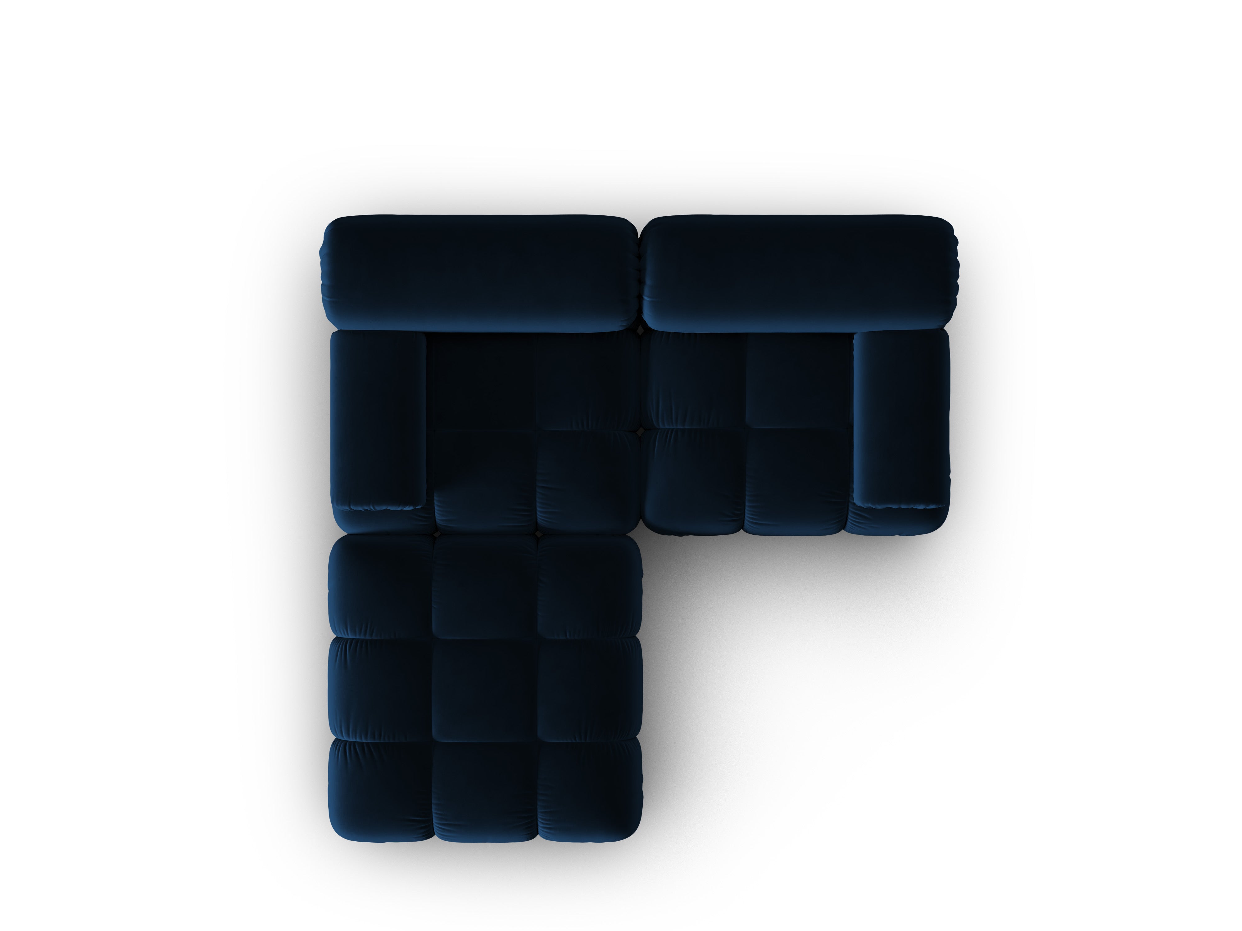 Velvet Corner Sofa for 3 People CORTINA in Royal Blue