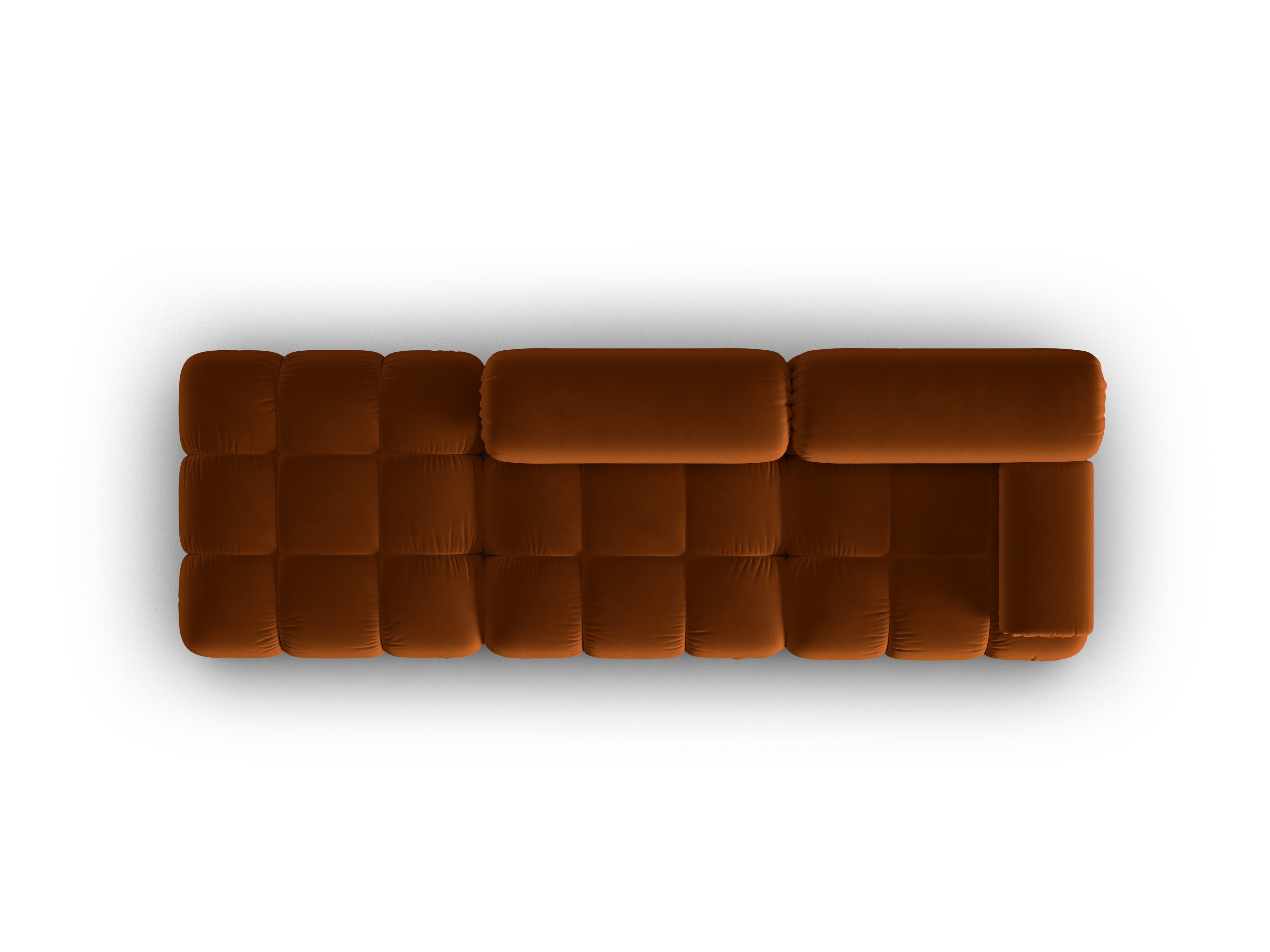Sofa sametová 3-místná otevřená levostranná CORTINA terakota