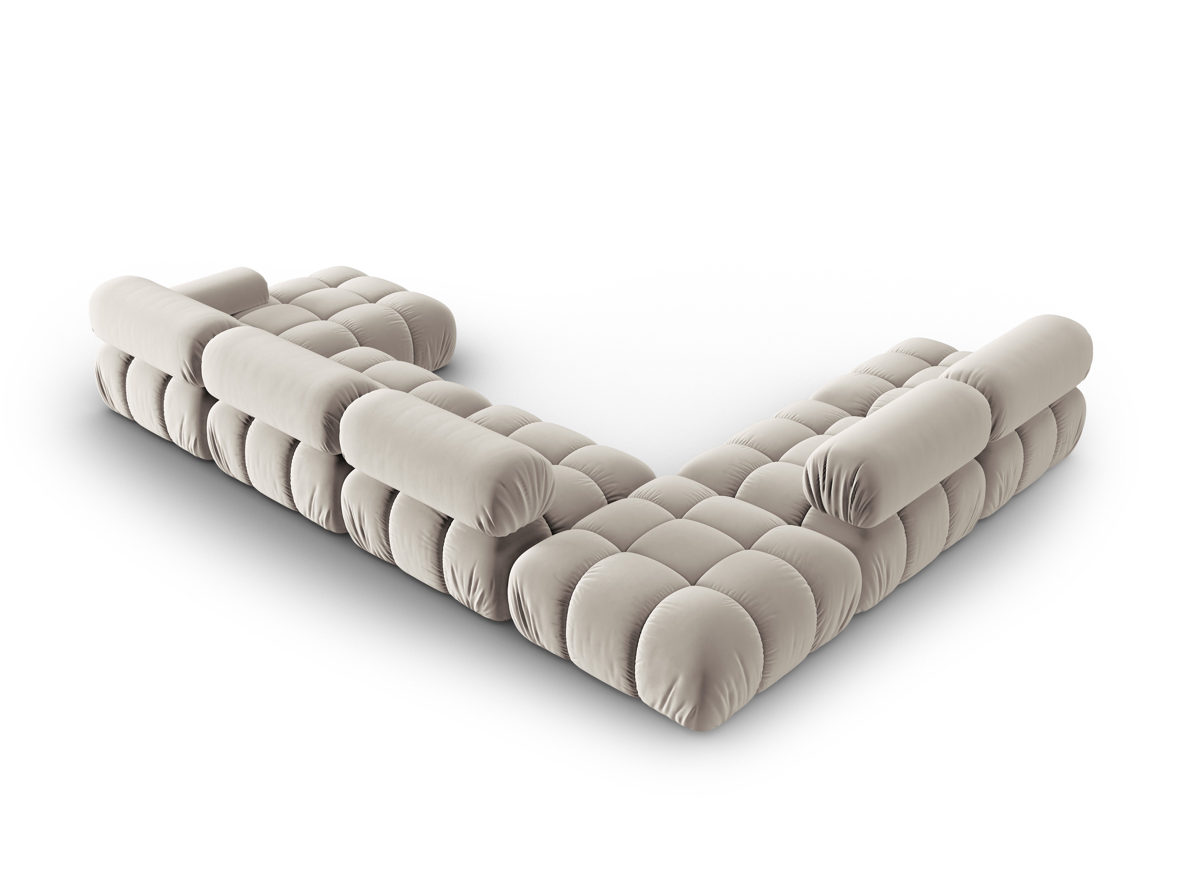 CORTINA Left-Arm Velvet Panoramic Sofa in Beige