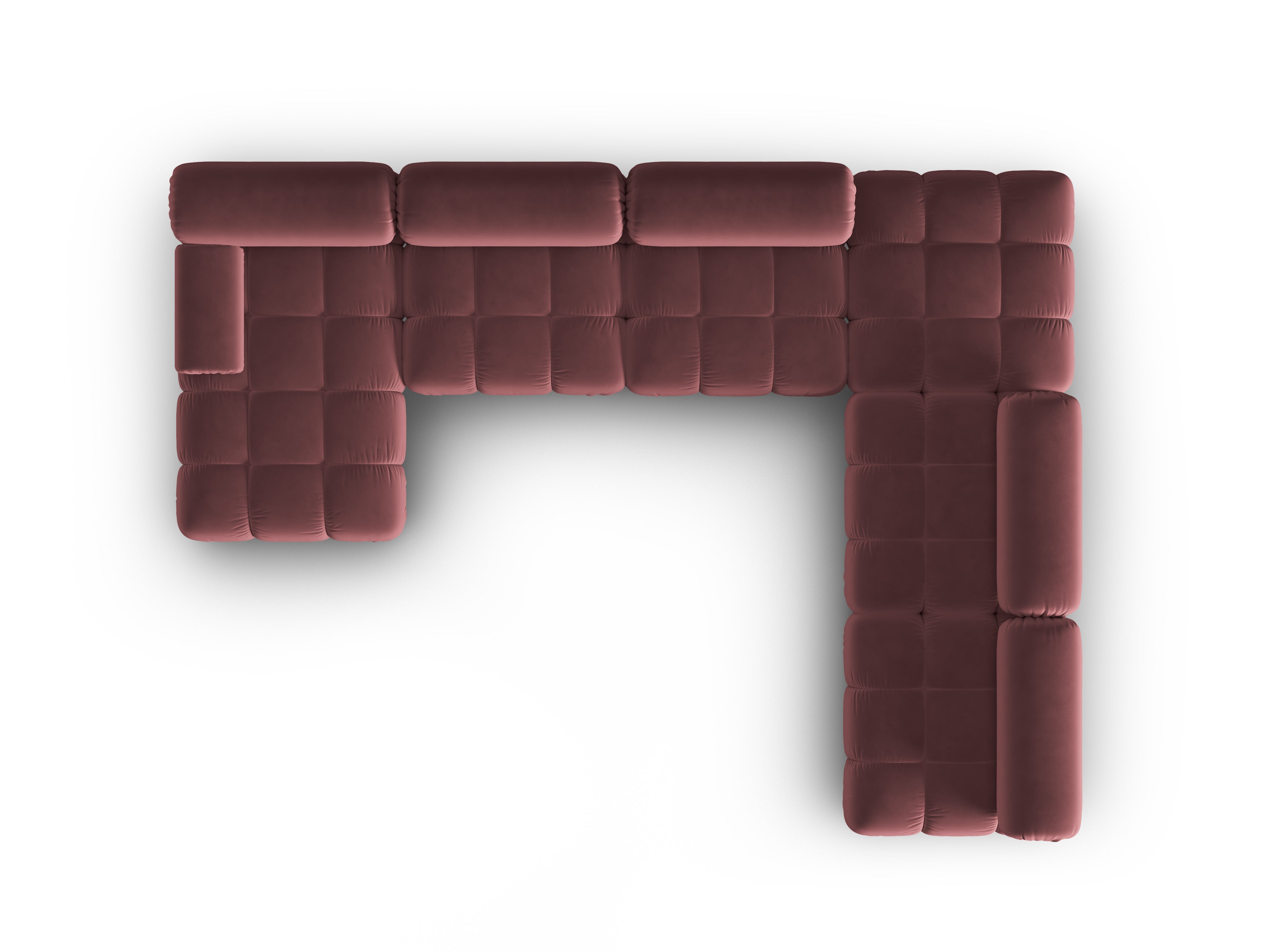 CORTINA Pink Right-Hand Velvet Panoramic Corner Sofa