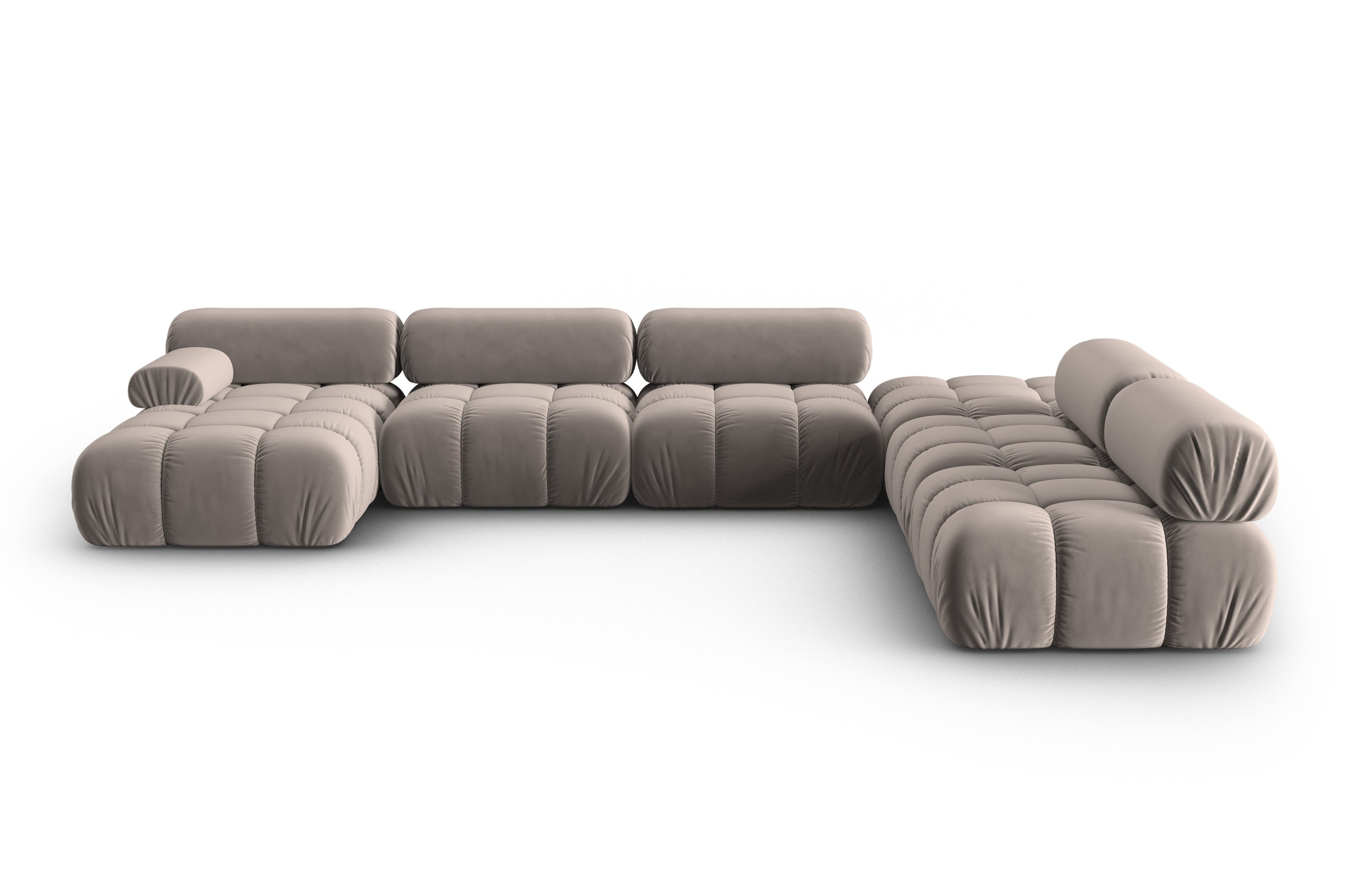 CORTINA Cappuccino Right-Hand Velvet Panoramic Corner Sofa