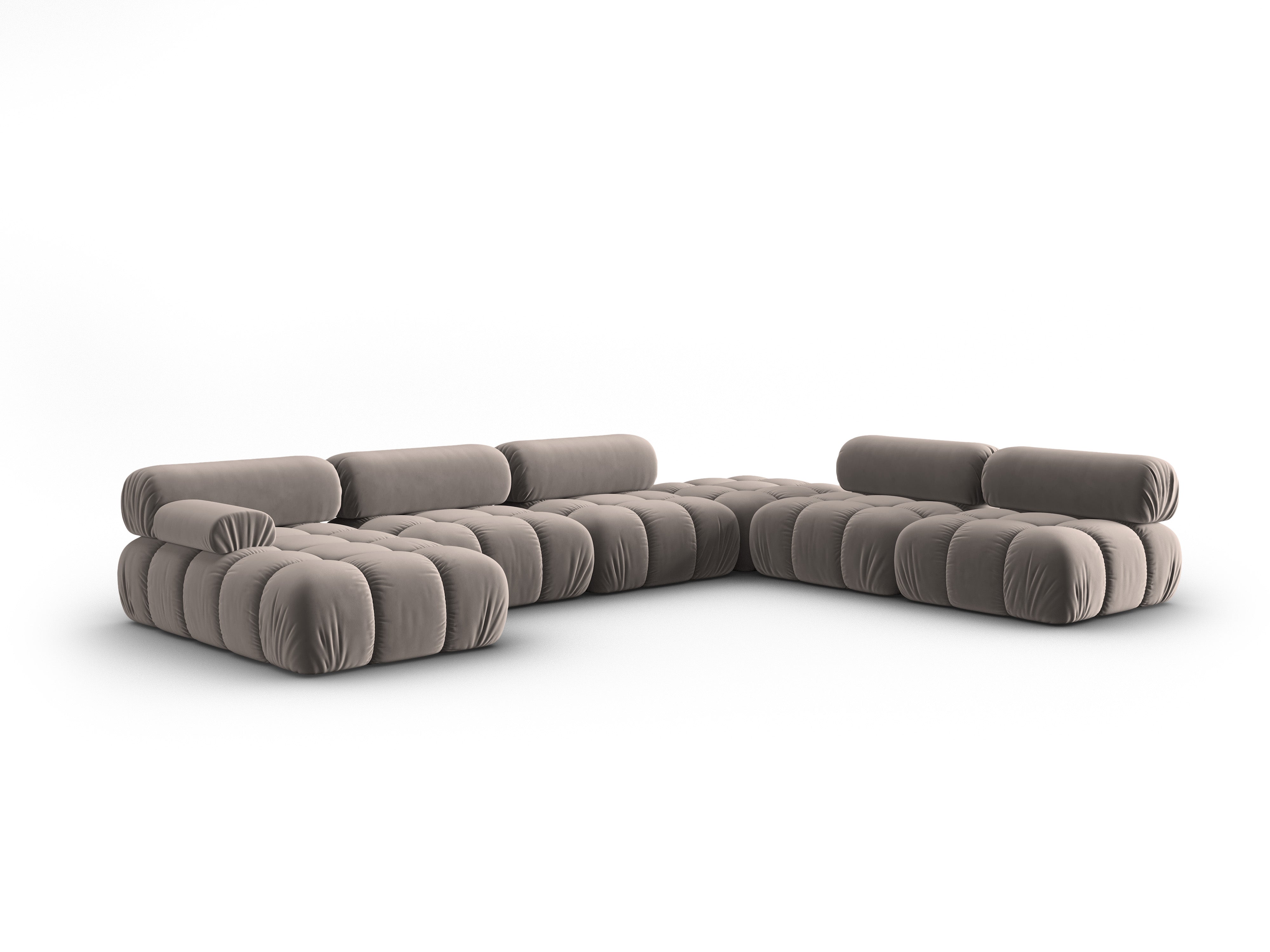 CORTINA Cappuccino Right-Hand Velvet Panoramic Corner Sofa